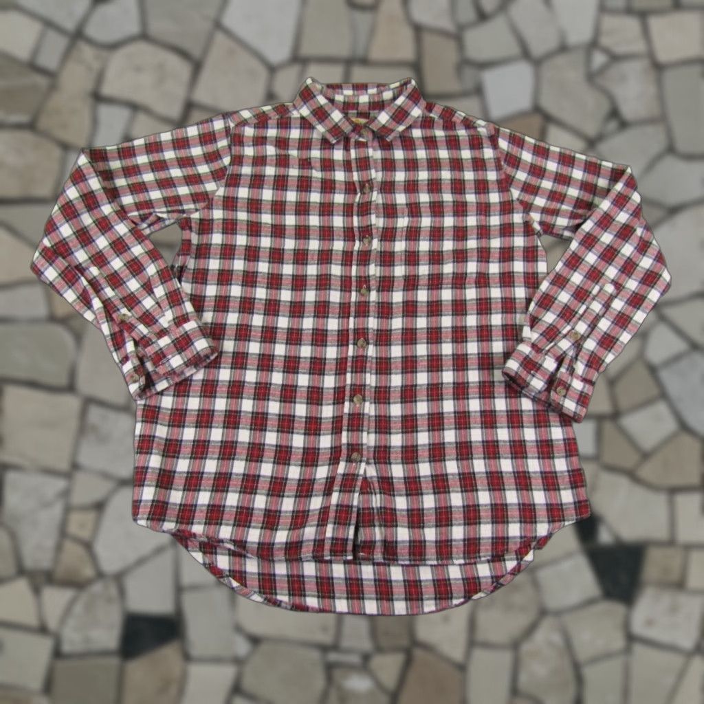 Marine Layer VINTAGE Marine Layer Women’s Flannel Shirt Casual Long Sleeve Button-Up Organic Cotton Red Plaid 90s Womens Size M / US 6-8 / IT 42-44 - 1 Thumbnail