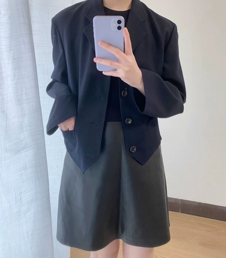 Comme des Garcons Comme des Garcons Navy blue wool suit jacket Size M / US 6-8 / IT 42-44 - 8 Thumbnail