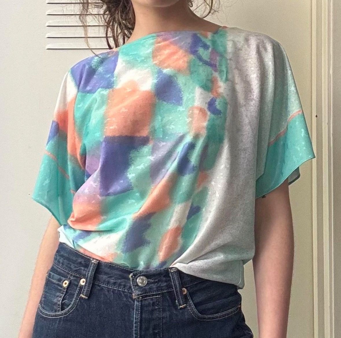 Other TRUE VINTAGE 80s AVANT GARDE PULLOVER TOP Size M / US 6-8 / IT 42-44 - 4 Thumbnail