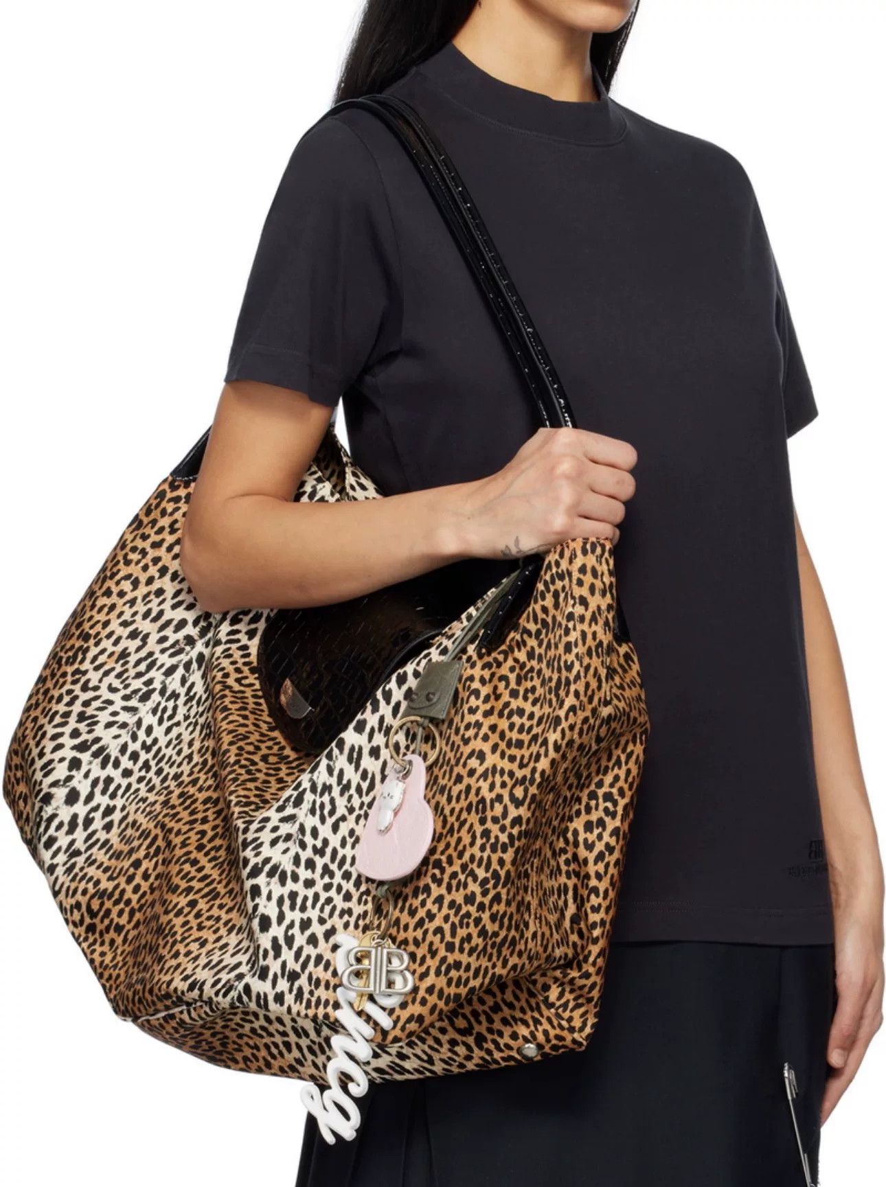 Balenciaga Balenciaga Leopard Hobo Bag with Crocodile Skin Size ONE SIZE - 1 Thumbnail
