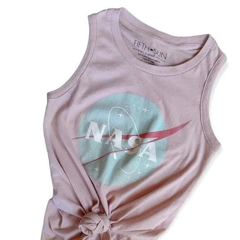 Vintage Fifth Sun | Petal Pink NASA Pink Tank Top | Large Size L / US 10 / IT 46 - 5 Thumbnail