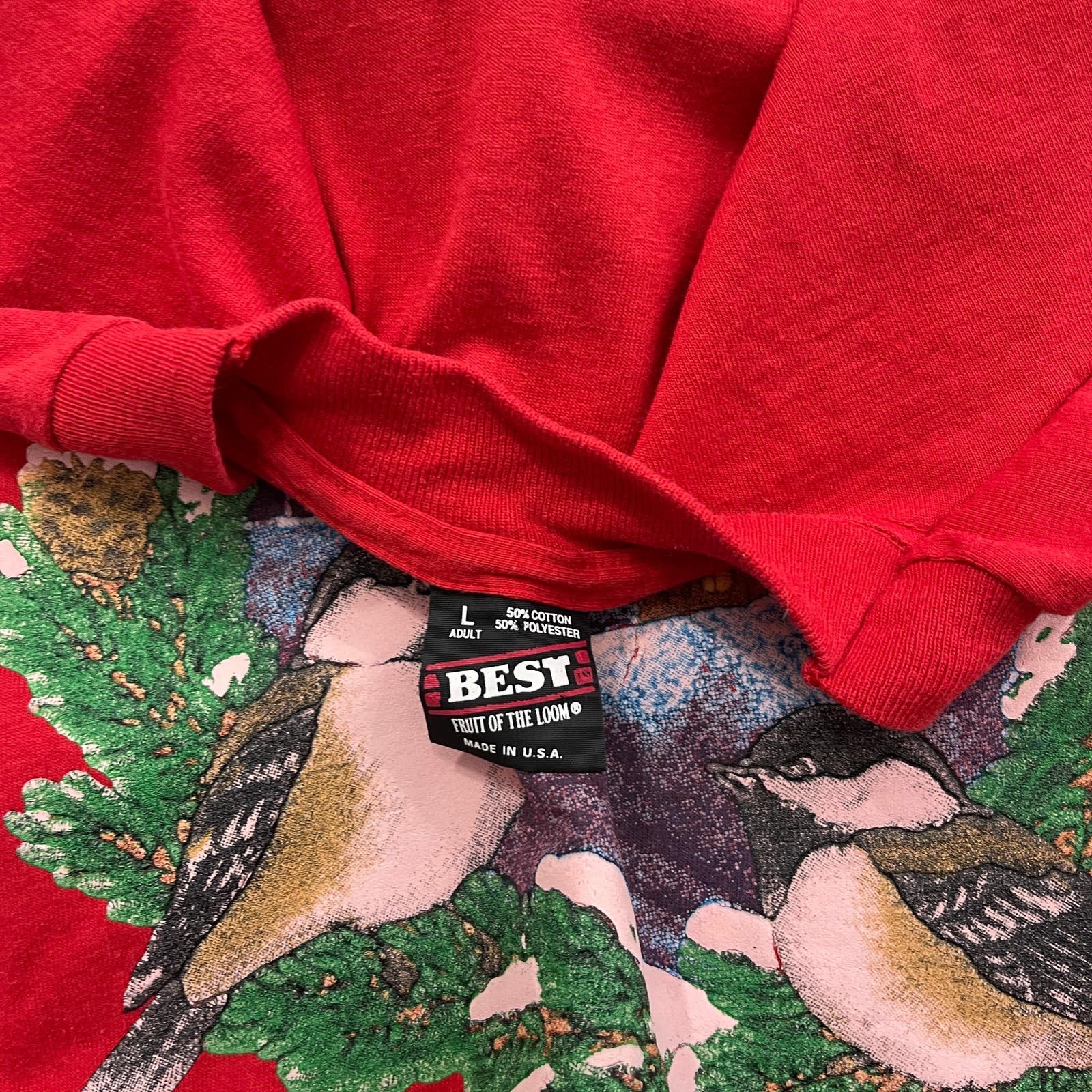 Vintage VINTAGE 90s Christmas Bird Grandma Shirt Size Large L Red Size US L / EU 52-54 / 3 - 4 Thumbnail