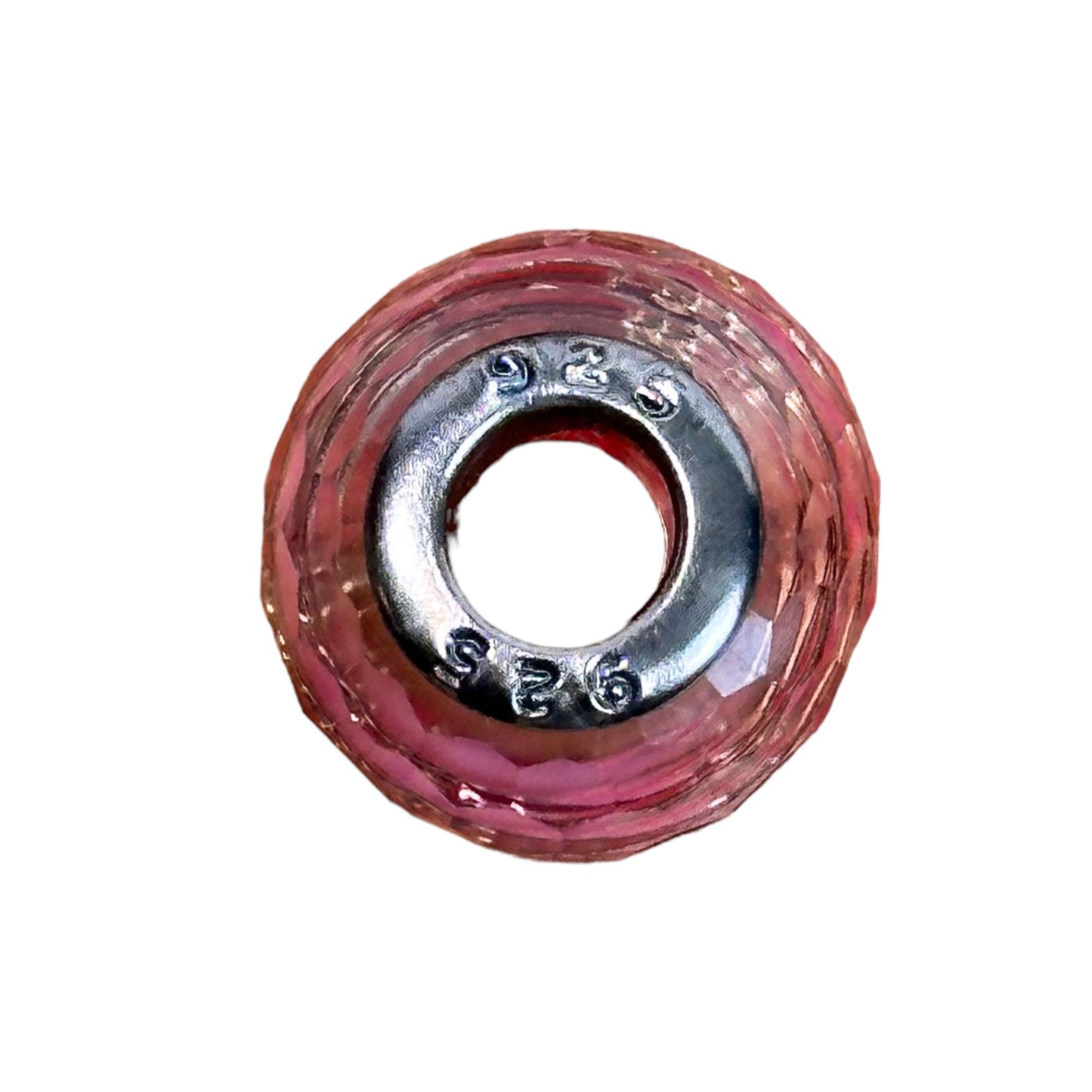 Designer 925 Glass & Enamel Lg Hole Beads Faceted GUC Sterling Silver Size ONE SIZE - 4 Thumbnail