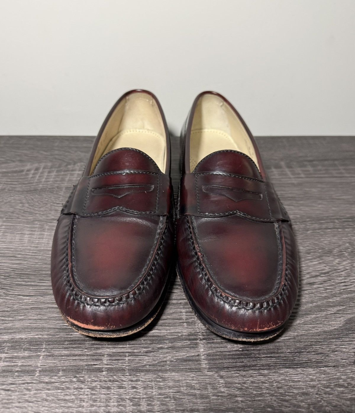 Cole Haan Vintage Cole Haan Burgundy Leather Penny Loafers 10D Size US 10 / EU 43 - 2 Thumbnail