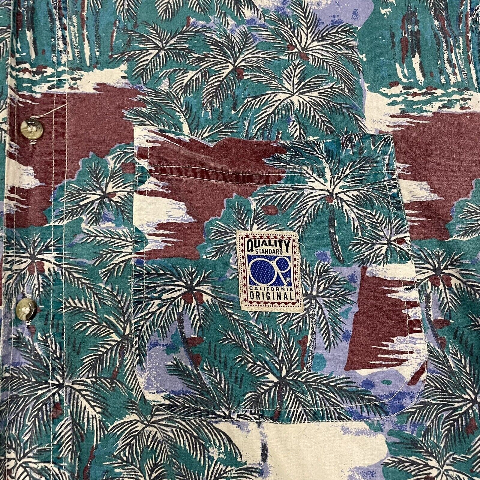 Ocean Pacific VTG 90’s OP Ocean Pacific Aloha Shirt Palm Tree Art Men’s L Size US L / EU 52-54 / 3 - 2 Thumbnail