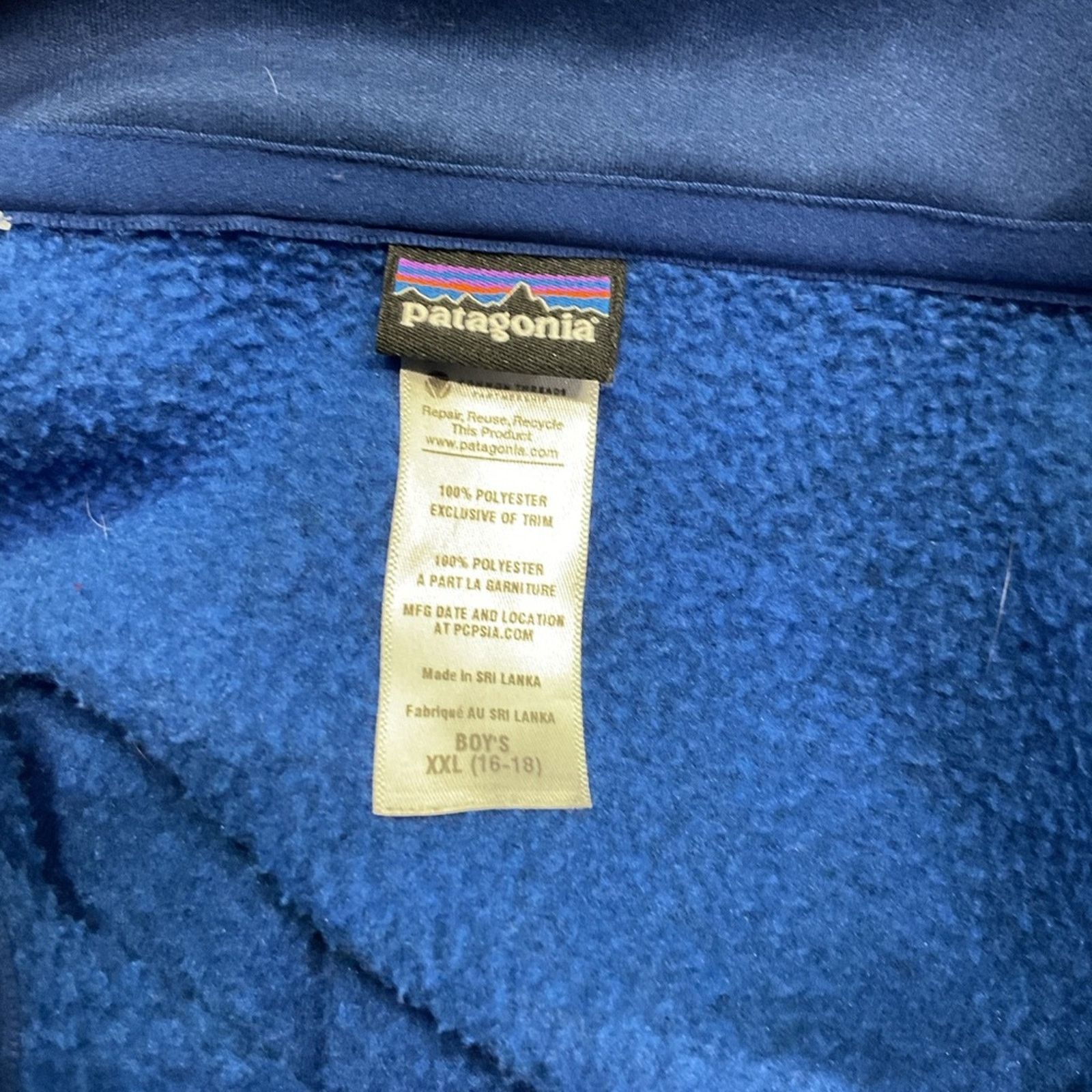 Patagonia Patagonia Kids Better Blue Zip-Up Jacket Size US XXL / EU 58 / 5 - 3 Thumbnail