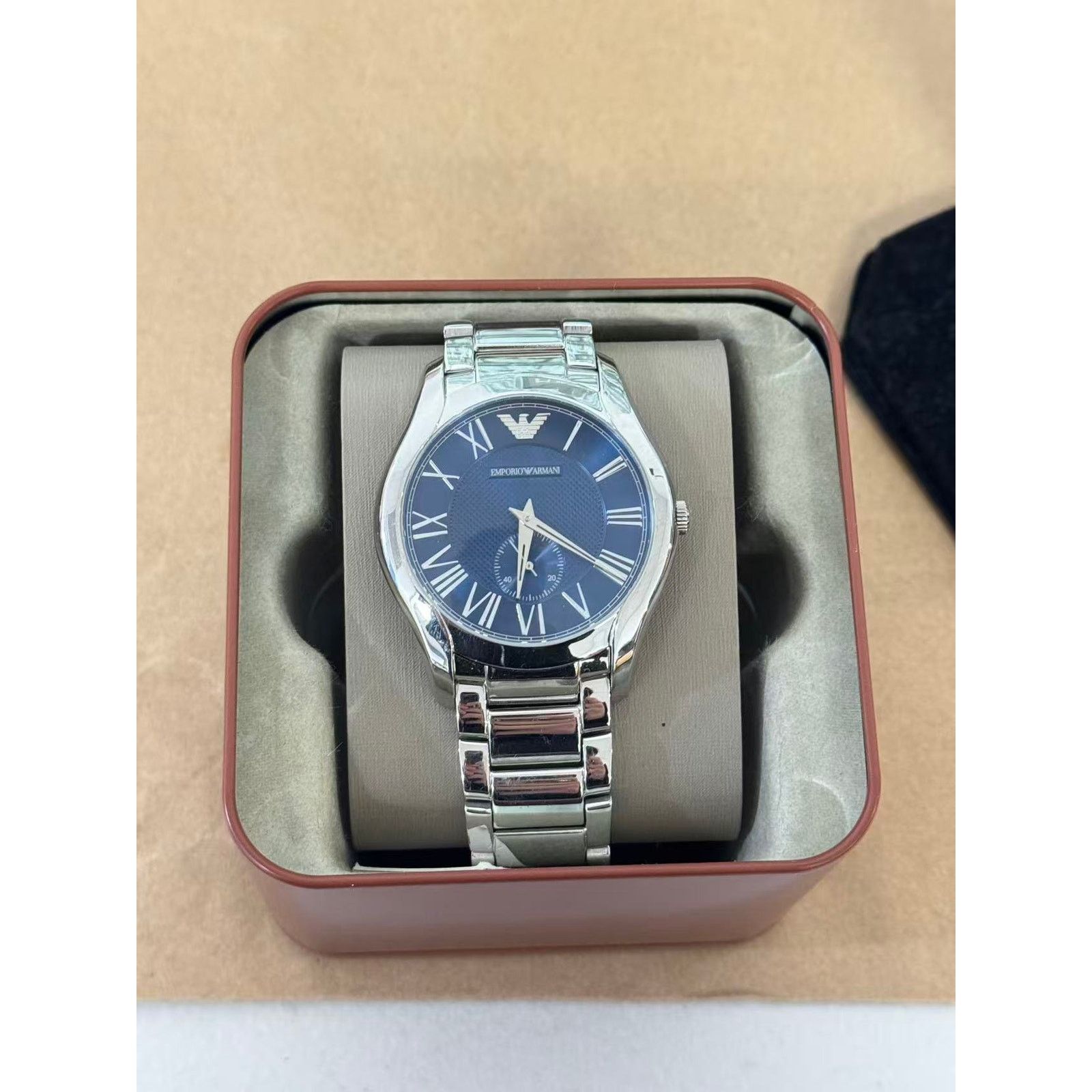 Emporio Armani Valente AR11085 Men\'s Watch With Blue Dial Silver Metal Belt Emporio Armani Valente AR11085 Men main image 3