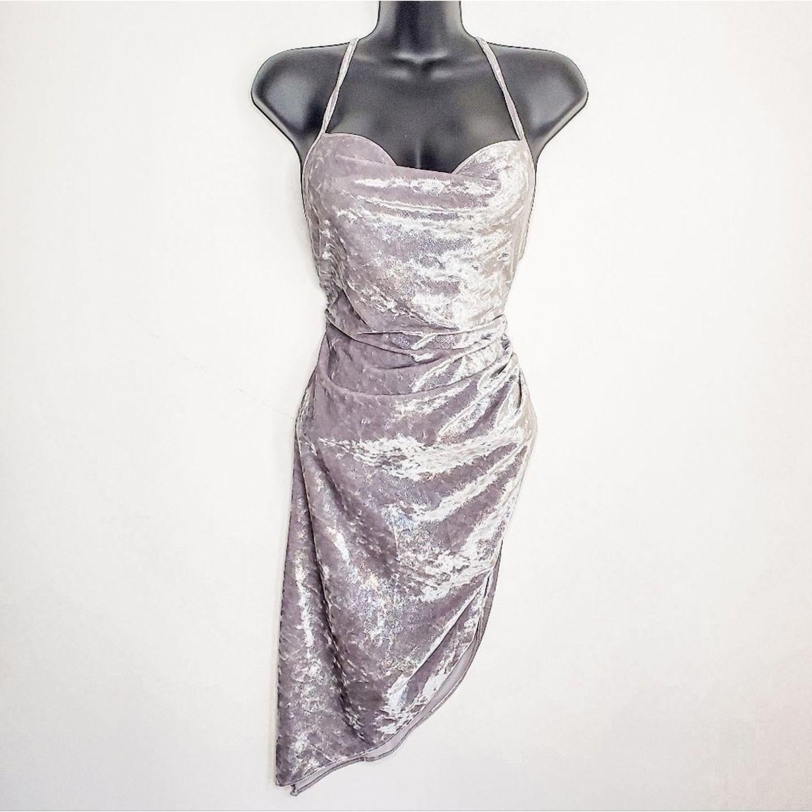 Amanda Uprichard Amanda Uprichard Silver Janet Cowl Neck Open Back Dress Sz S Size S / US 4 / IT 40 - 2 Thumbnail