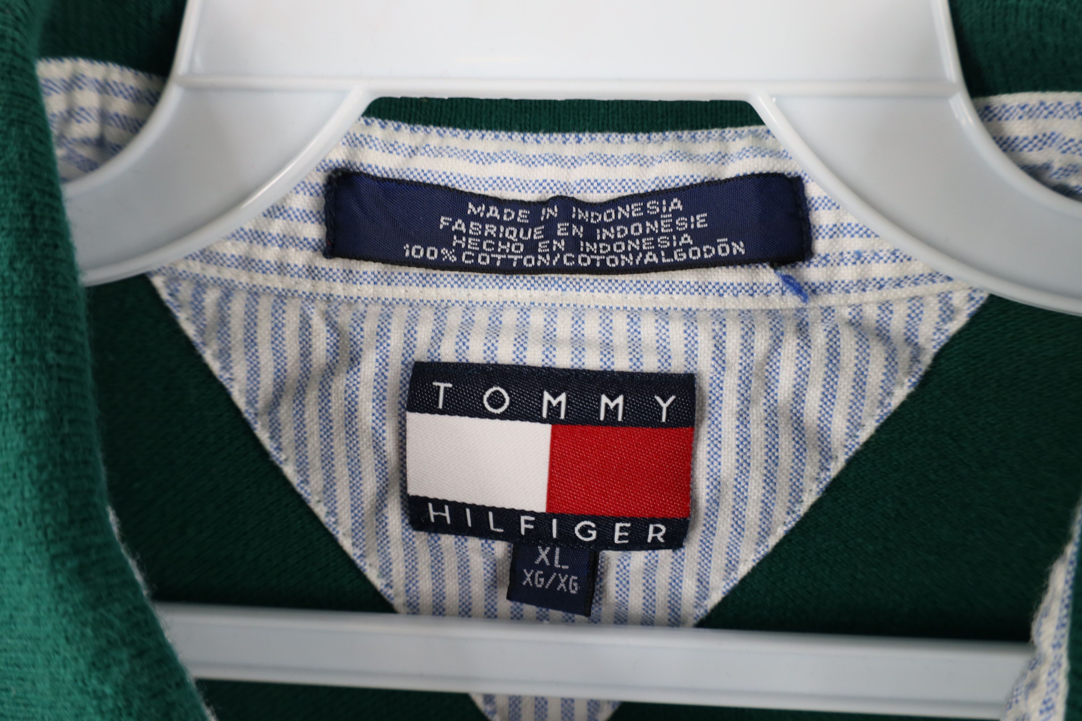 Tommy Hilfiger × Vintage Vintage 90s Tommy Hilfiger Pique Cotton Polo Shirt Green Size US XL / EU 56 / 4 - 6 Thumbnail