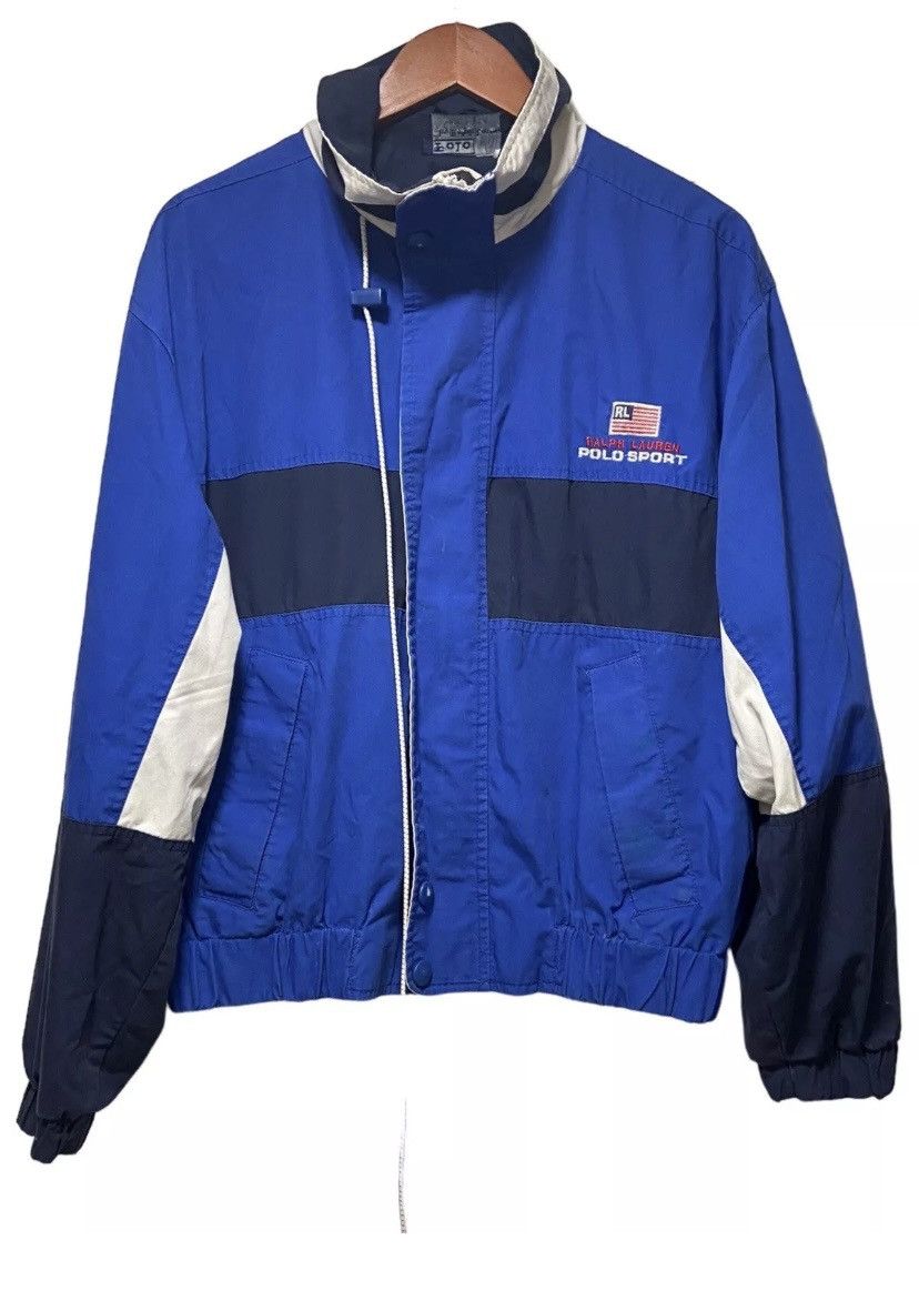 Polo Ralph Lauren × Ralph Lauren Sport × Vintage Vintage Polo Sport USA Flag Utility Full Zip Jacket Size L Size US L / EU 52-54 / 3 - 1 Thumbnail