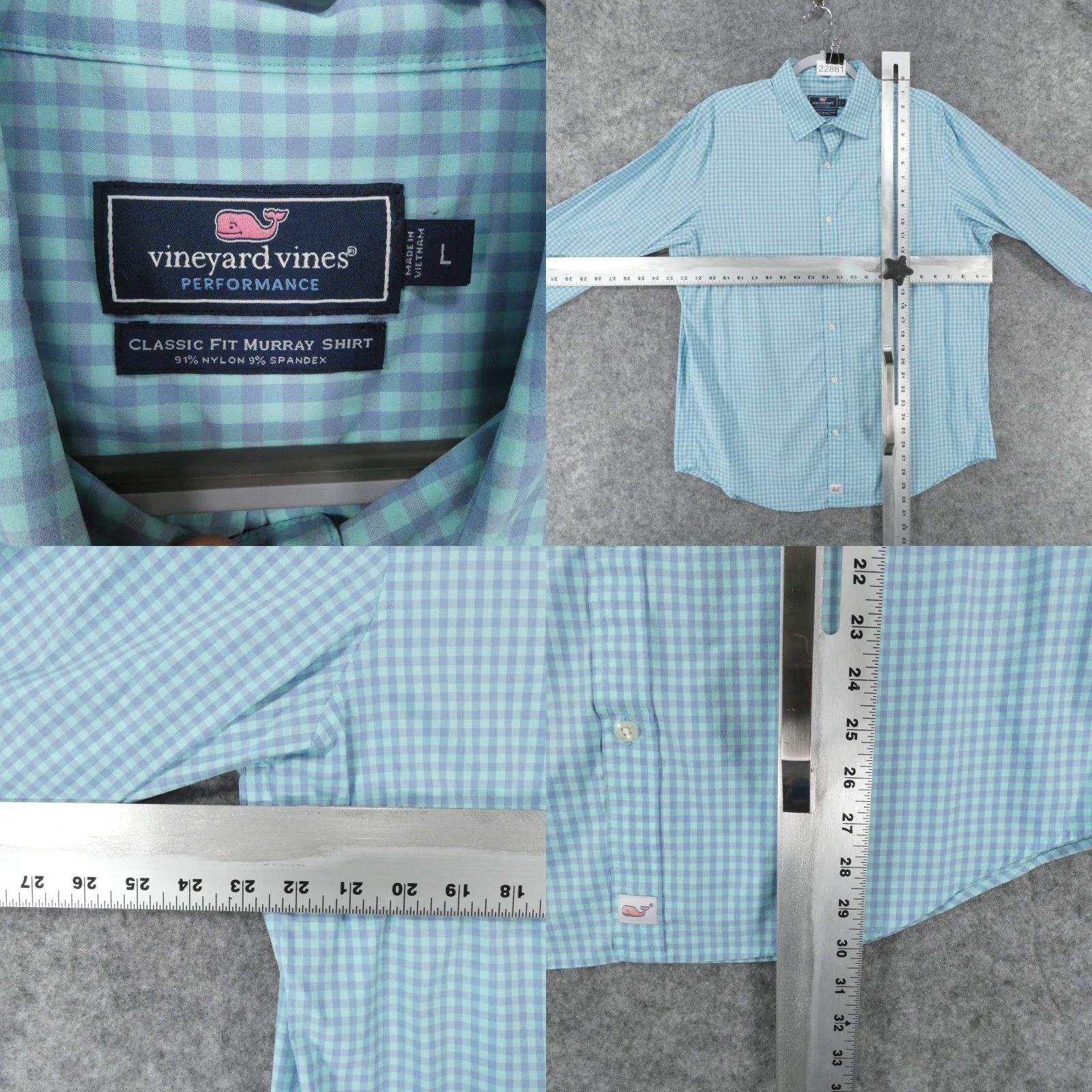 Vineyard Vines VINEYARD VINES Button-Up Shirt Mens Large Classic Performance Murray Blue Purple Check Size US L / EU 52-54 / 3 - 8 Thumbnail