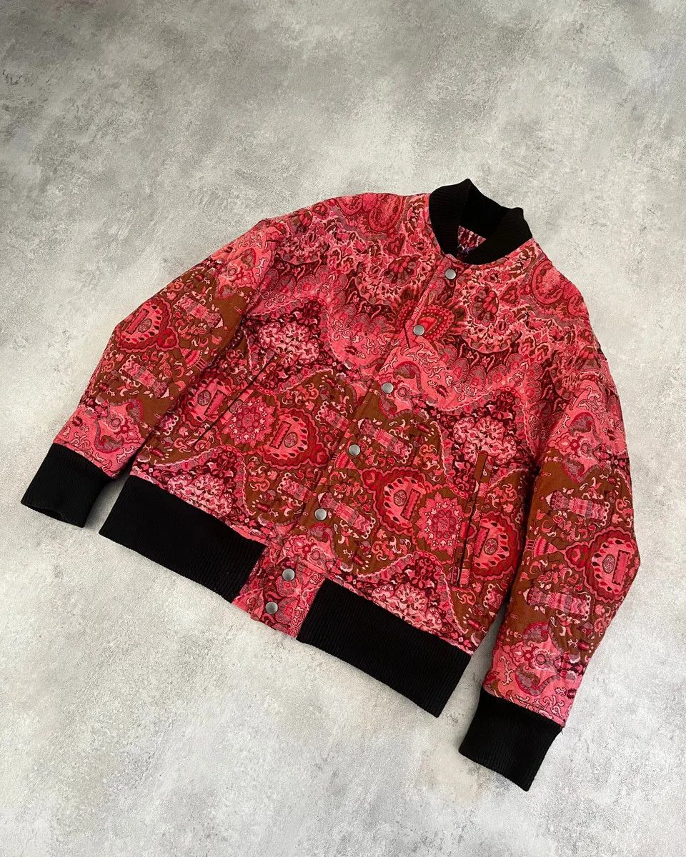 Vintage × Yohji Yamamoto AW2019 Yohji Yamamoto Silk Red Bomber Jacket Size XS / US 0-2 / IT 36-38 - 3 Thumbnail