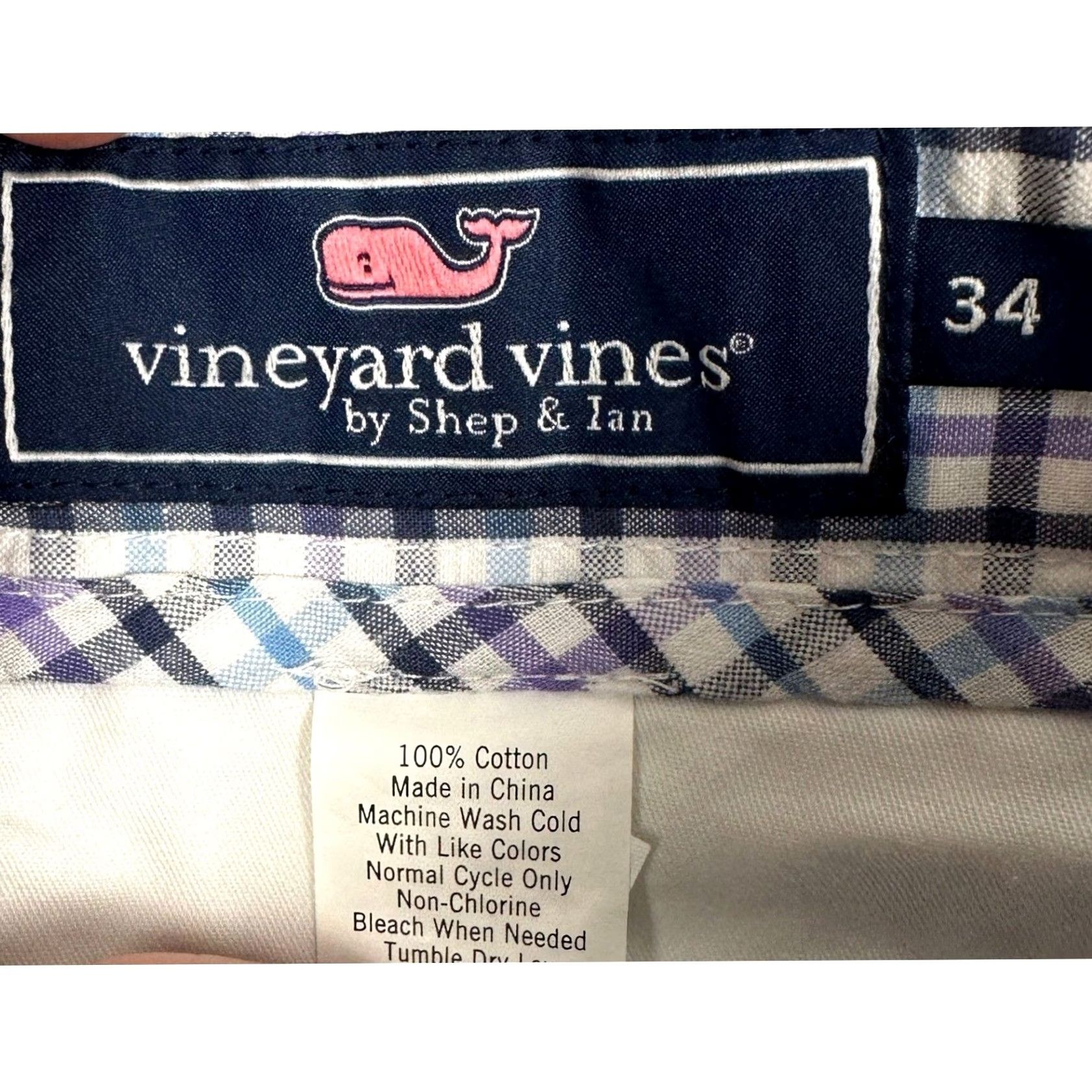 Vineyard Vines Vineyard Vines Breaker Shorts Men 34 Purple Blue Khakis Gingham Plaid Seersucker Shirt? Size US 34 / EU 50 - 3 Thumbnail