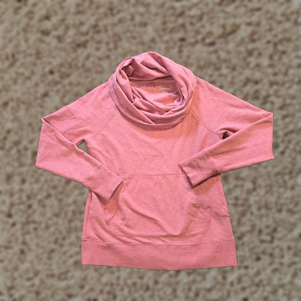 Vintage LL Bean Sweater Womens Size PM Petite Pink Cozy Cowl Neck Pockets Casual Pullover Knit Knitwear Regular Fit Vintage No Size M / US 6-8 / IT 42-44 - 1 Thumbnail