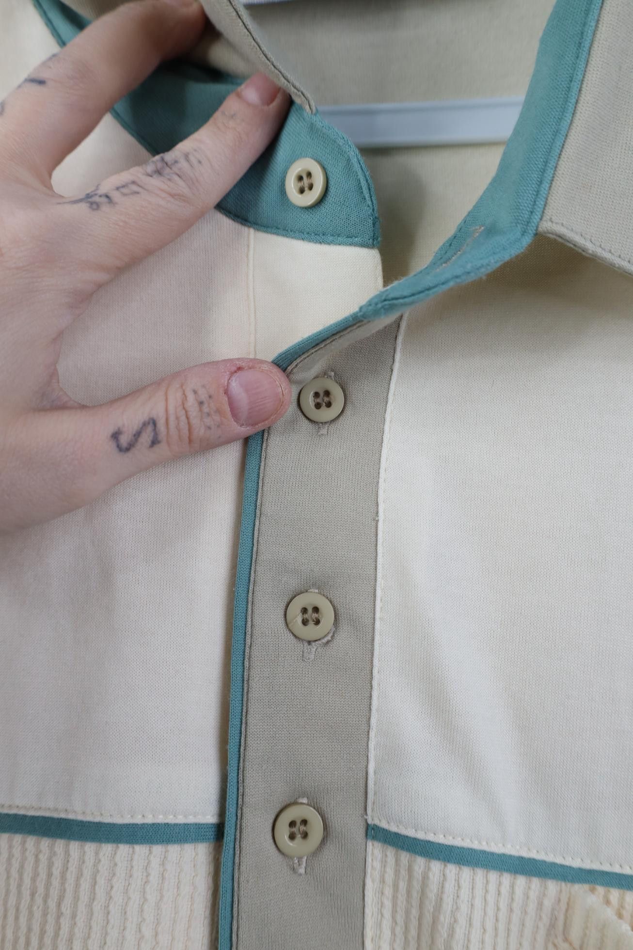 Vintage Vintage 90s Streetwear Block Ribbed Knit Pullover Polo Shirt Size US XL / EU 56 / 4 - 6 Thumbnail