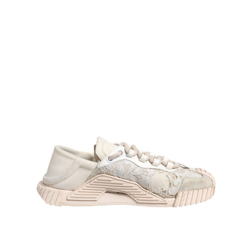 Dolce & Gabbana Dolce & Gabbana White Lace NS1 Low Top Sneaker Sports Shoes Size US 8 / IT 38 - 1 Thumbnail