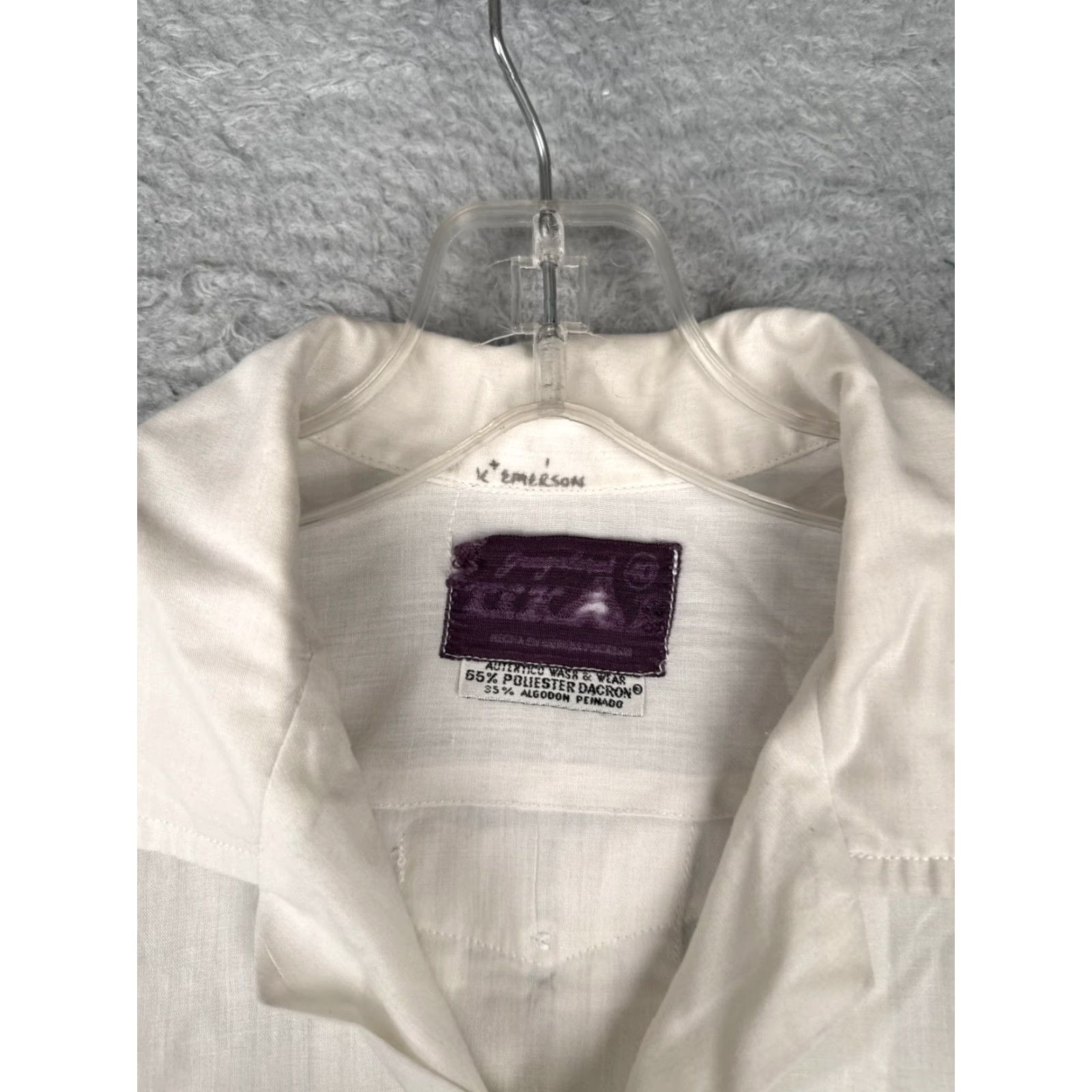Vintage Tikal Shirt Men 40 White Polyester Blend 4 Pocket Button Up Tikal Hawaiian Aloha Beach Vacation Resort Shirt Mens White Size US L / EU 52-54 / 3 - 6 Thumbnail