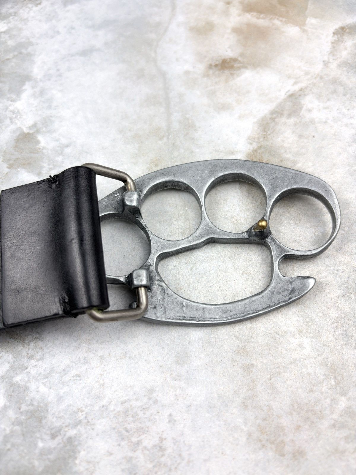 Maison Margiela AW07 Maison Margiela Brass Knuckle Duster Leather Belt Size ONE SIZE - 6 Thumbnail