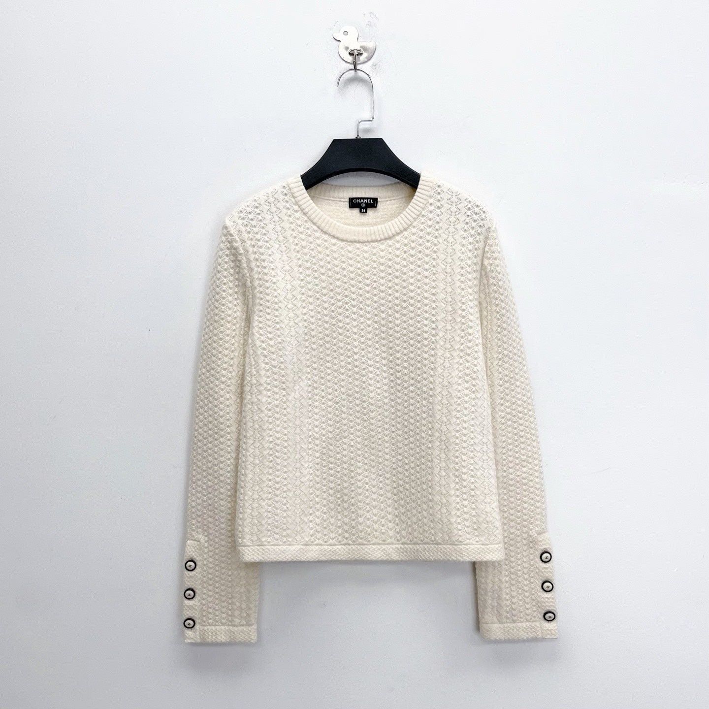 Chanel Chanel Beige Double C Button Cashmere Sweater Size US XS / EU 42 / 0 - 1 Thumbnail