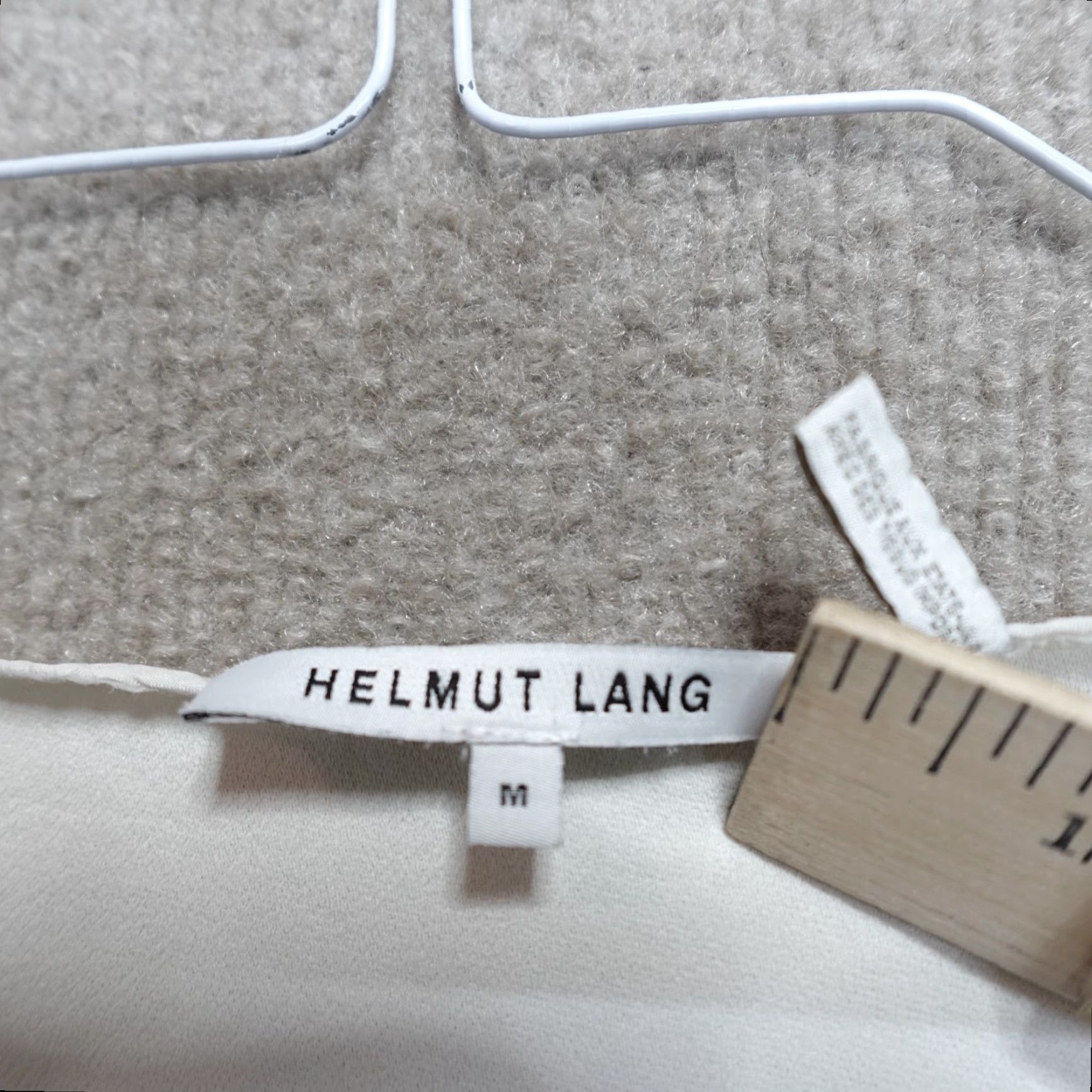 Helmut Lang Helmut Lang Blouse Medium Ivory 3/4 Sleeve Scoop Neck Pullover Womens Viscose Acetate Top US Made Regular Size M / US 6-8 / IT 42-44 - 2 Thumbnail