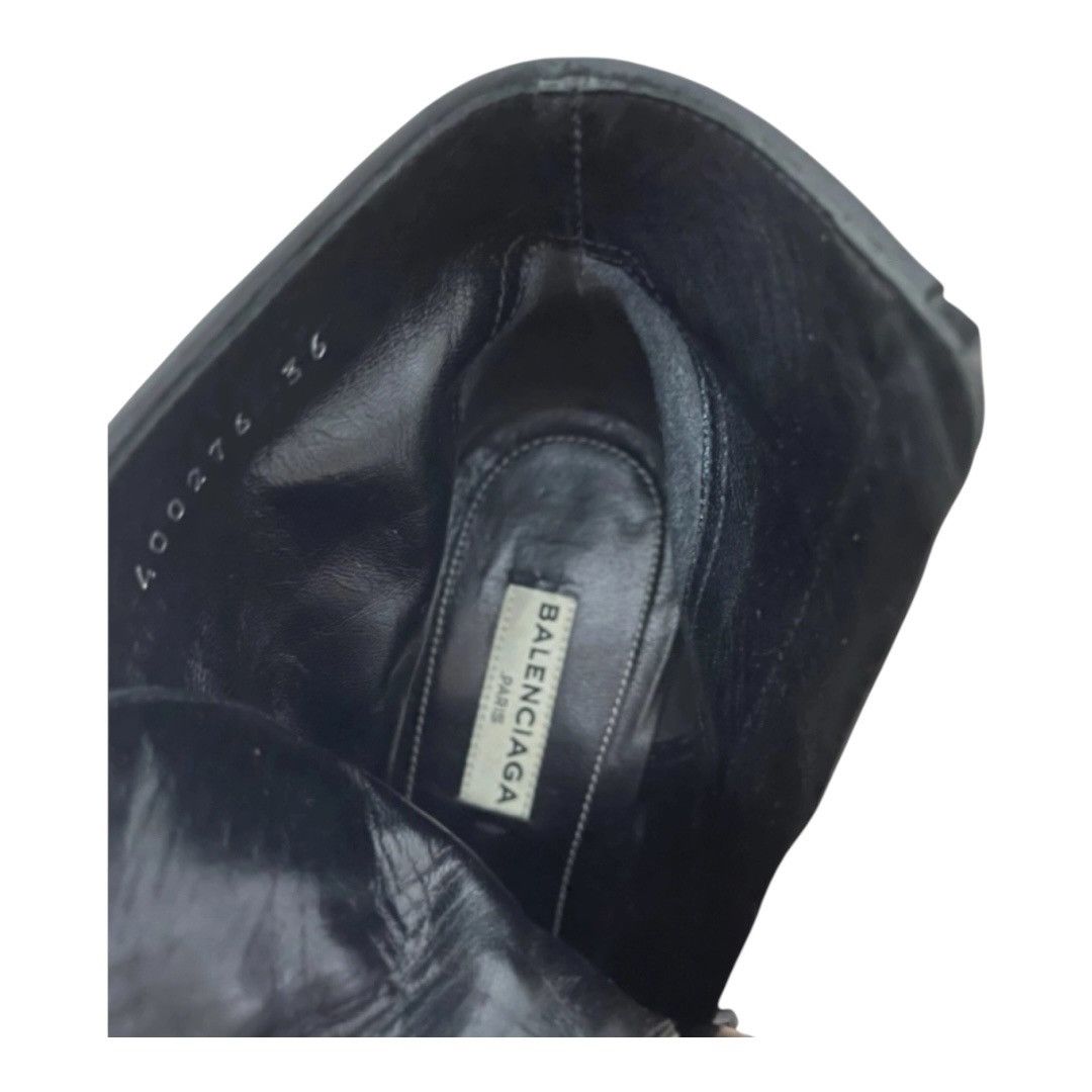 Balenciaga Balenciaga Black Velvet Lace-Up Ankle Boots Size US 6 / IT 36 - 2 Thumbnail