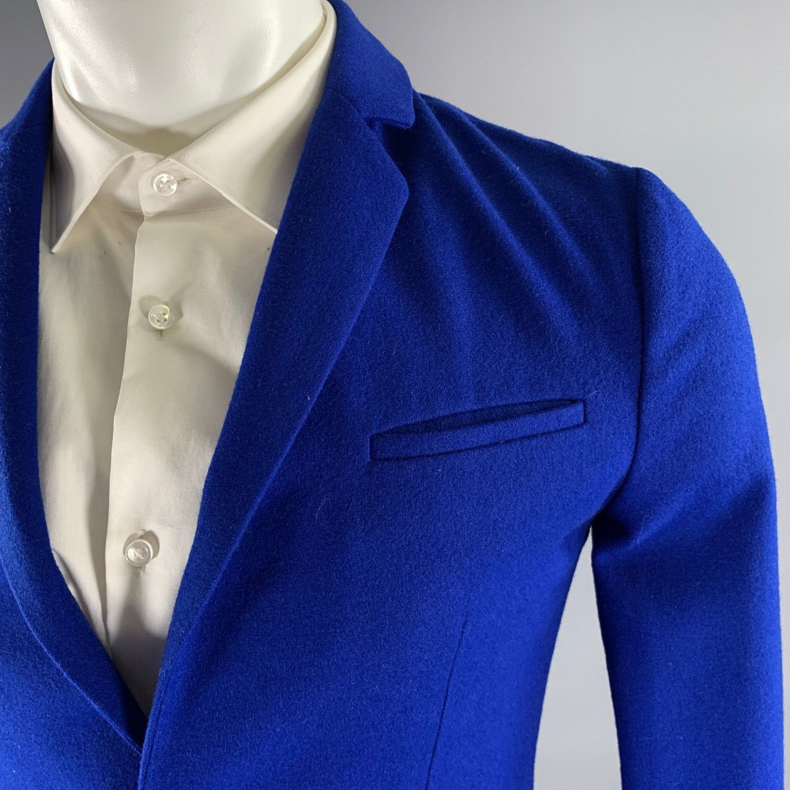 Han Kjobenhavn HAN KJOBENHAVN Size S Blue Cobalt Wool Blend Sport Coat Size 38R - 2 Thumbnail