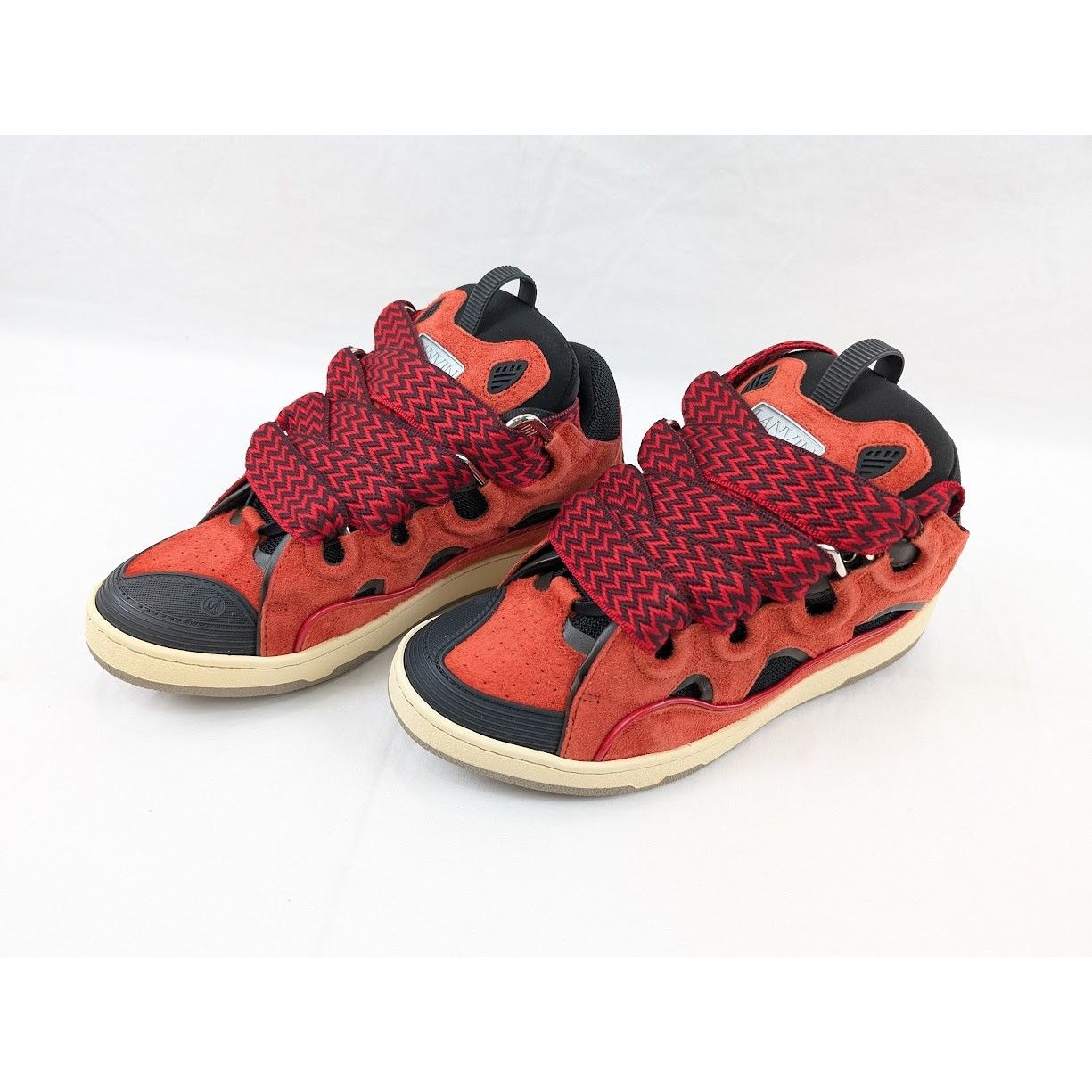 Lanvin o1rshd1 Curb Sneakers in Poppy Red/Black Size US 11 / EU 44 - 17 Thumbnail