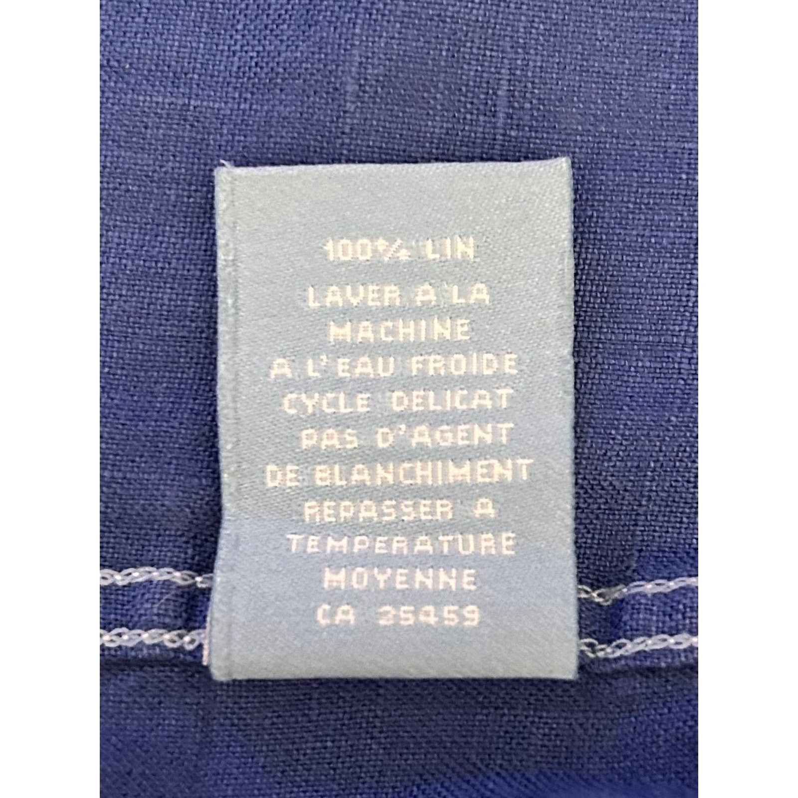 PATRICK ASSARAF Patrick Assaraf Cobalt Blue Linen Long Sleeve shirt XL Size US XL / EU 56 / 4 - 4 Thumbnail