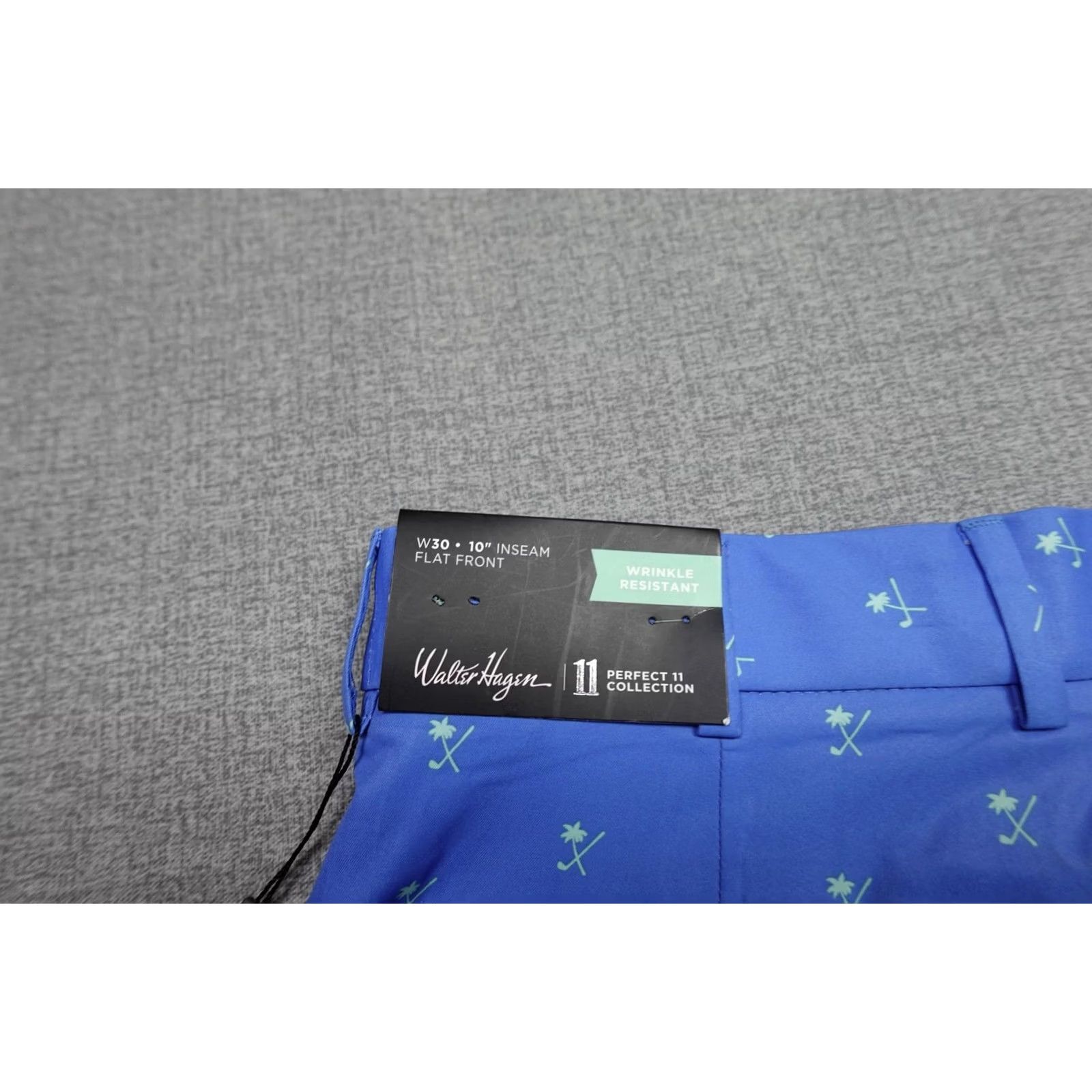 Vintage Walter Hagen Perfect 11 Palm Clubs Print Golf Shorts Mens 30 Blue Inseam 10" NWT Size US 30 / EU 46 - 2 Thumbnail