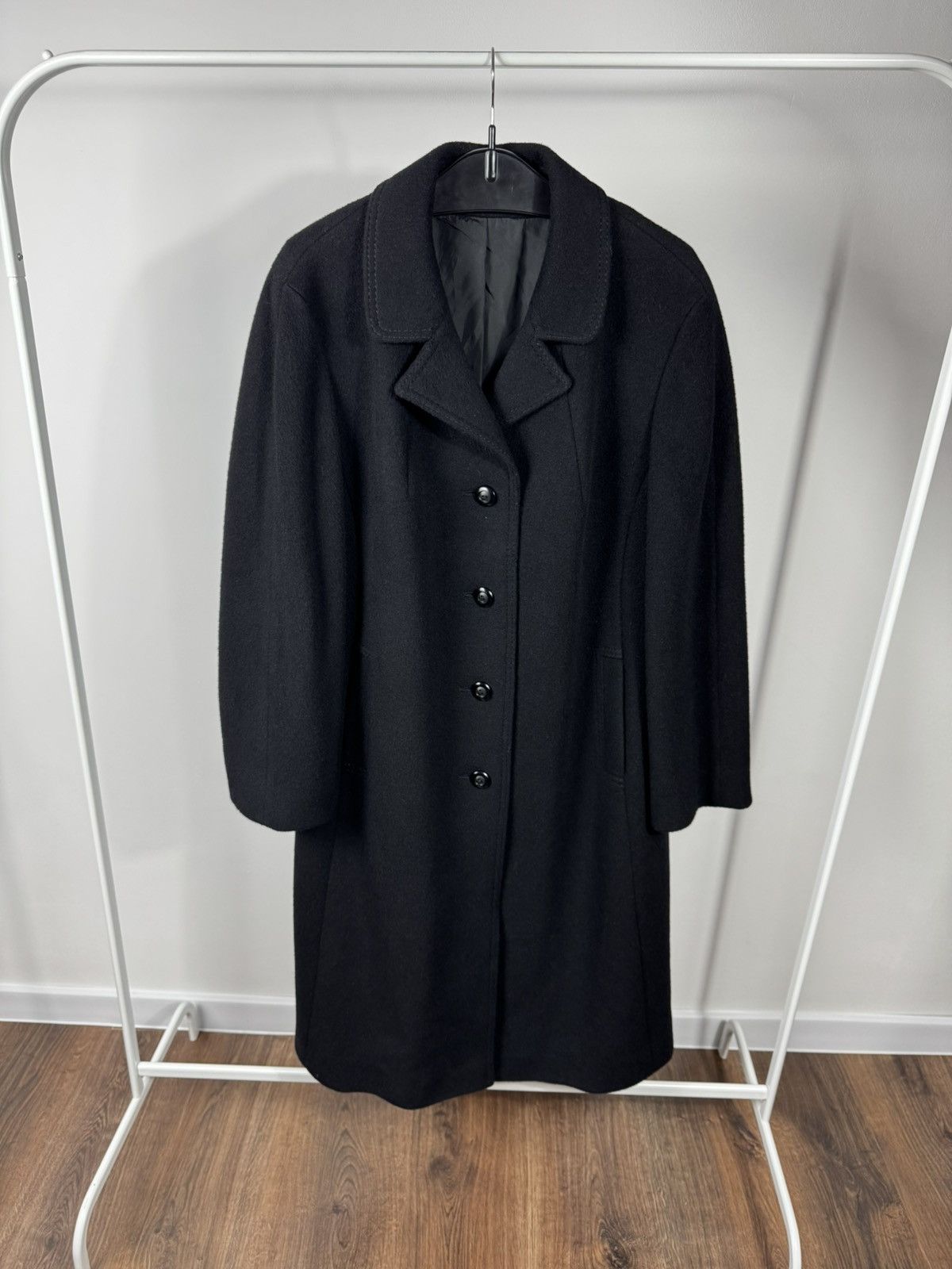 Other Vintage Women Camel Hair Wool Coat Black Classic Long Warm Size XL / US 12-14 / IT 48-50 - 1 Thumbnail