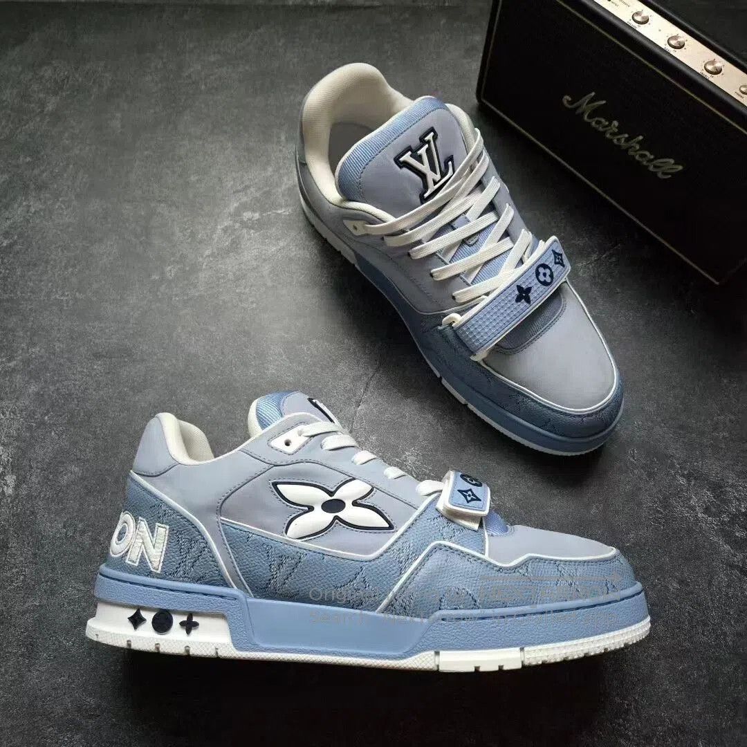 Louis Vuitton louis vuitton lv trainer blue and white sneakers. Size US 9 / EU 42 - 5 Thumbnail