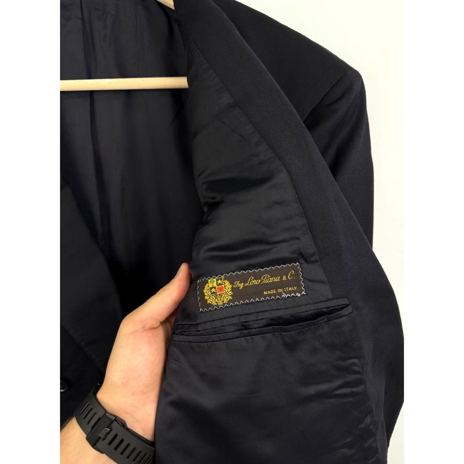 Loro Piana VINTAGE Loro Piana Blazer Men M/L Black Retro Rare Blazer Size 40R - 6 Thumbnail
