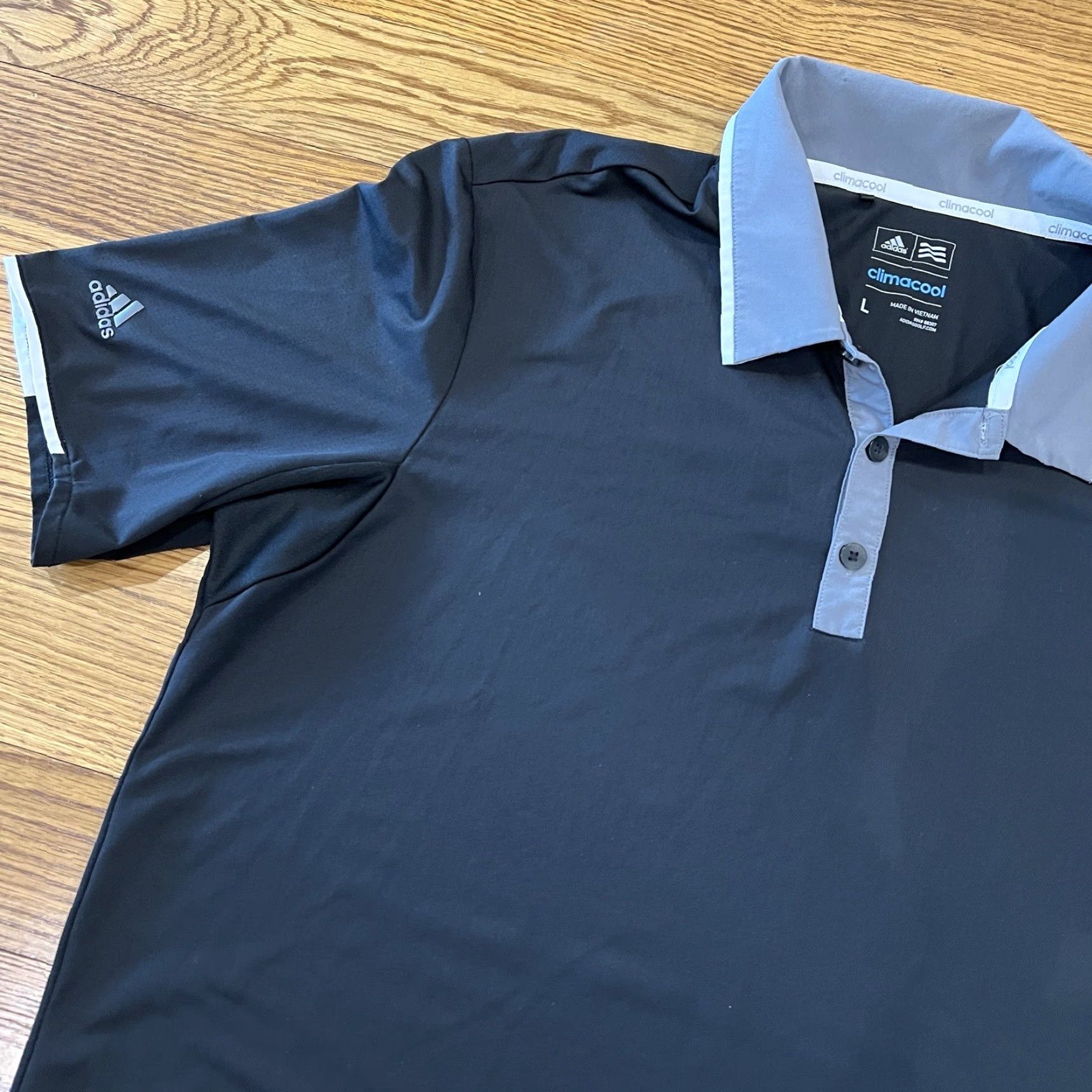 Adidas Adidas Polo Shirt Mens Large Black Logo Climalite Athleisure Casual Button Top Size US L / EU 52-54 / 3 - 2 Thumbnail