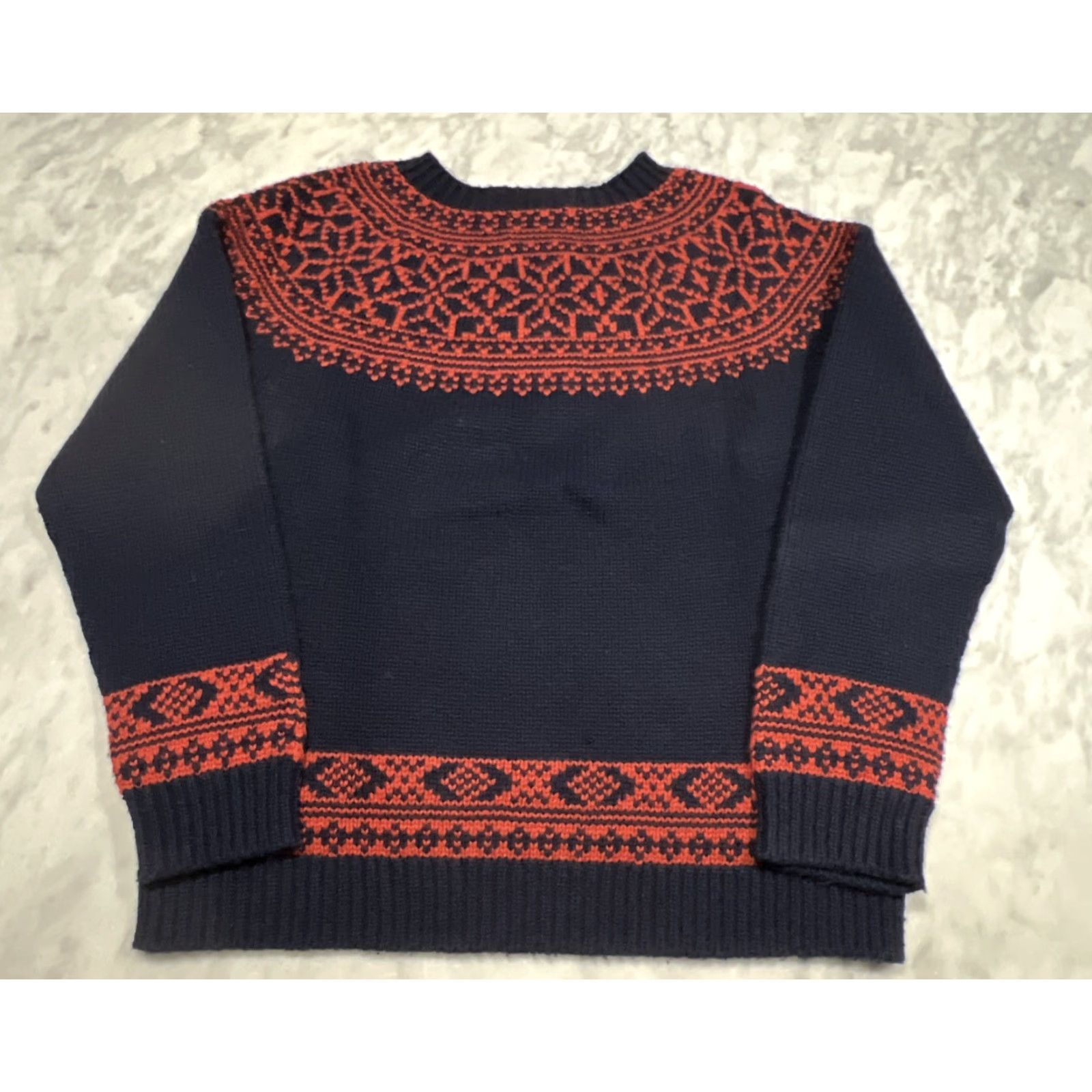 Orvis Orvis Sweater Womens Large Wool Cashmere Blend Pullover Knit Nordic Fair Isle Crew Neck Blue Size L / US 10 / IT 46 - 4 Thumbnail