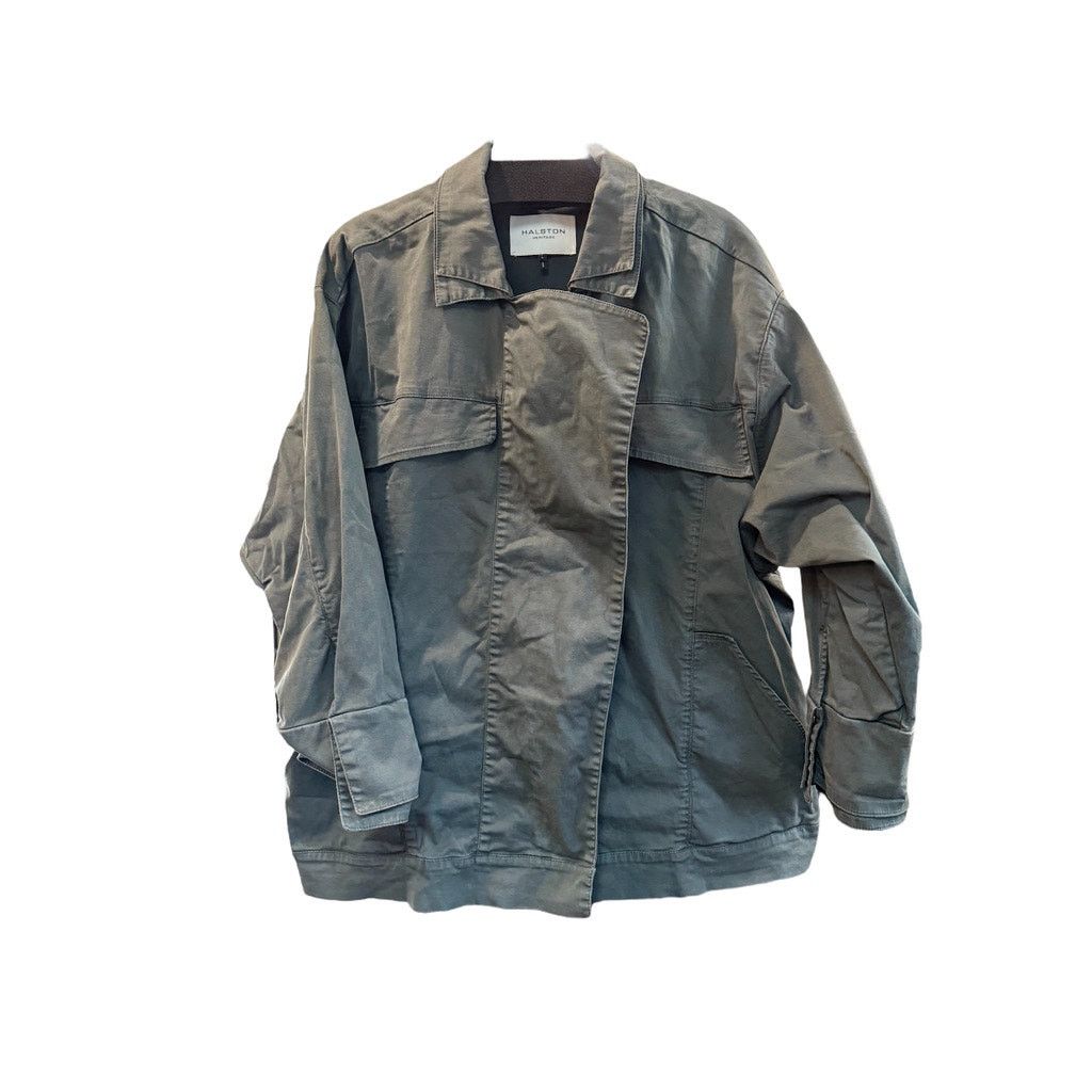 Halston Heritage Halston Heritage Green Utility Jacket L Military Cargo Size L / US 10 / IT 46 - 1 Thumbnail