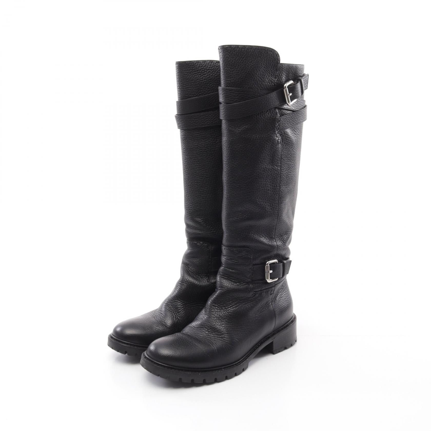 Fendi Fendi Leather Boots Leather Shoes in Black, Women's
