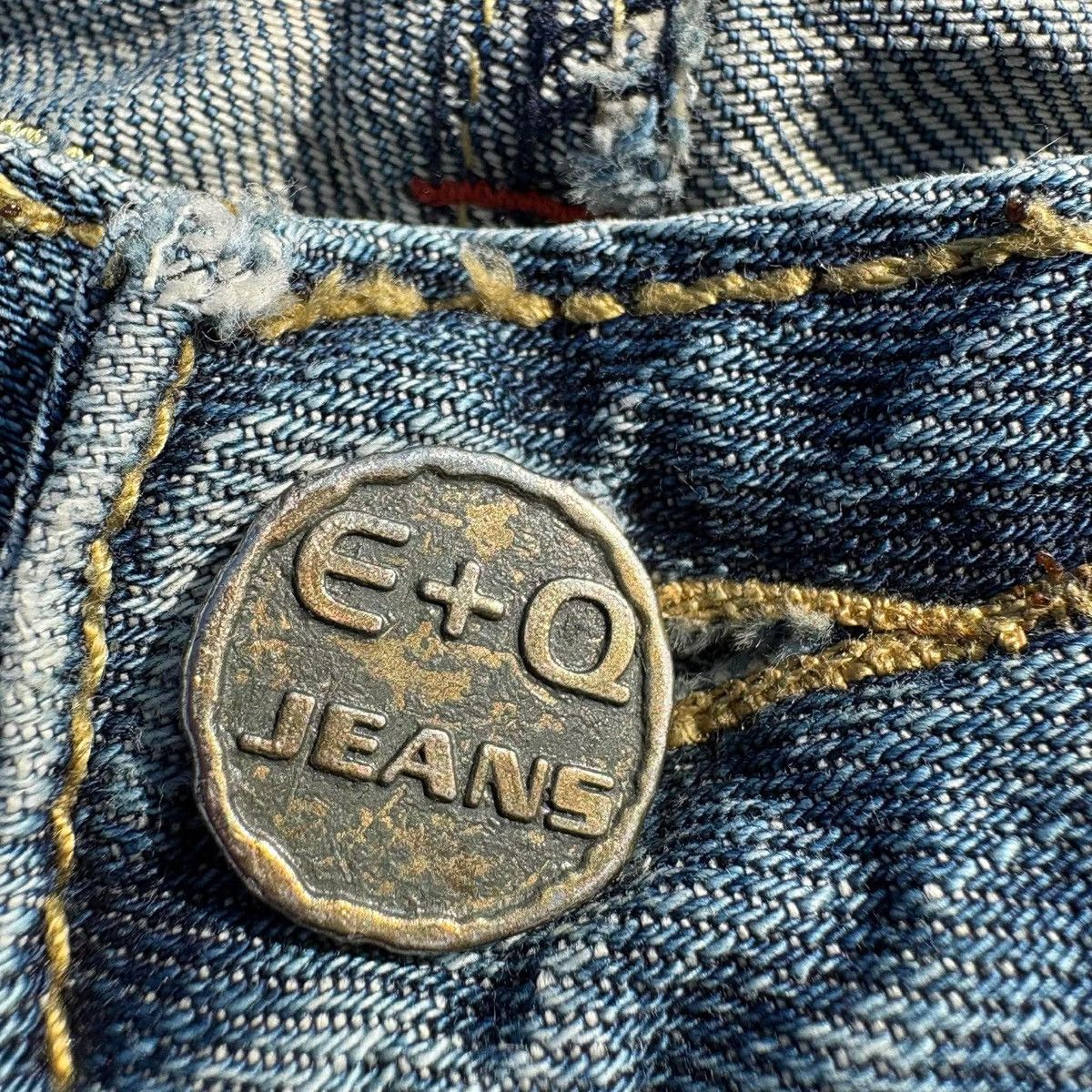 Japanese Brand ❌SOLD❌E+O Y2K Flare Jeans Back Embroidery Blue Denim Size 29" - 3 Thumbnail