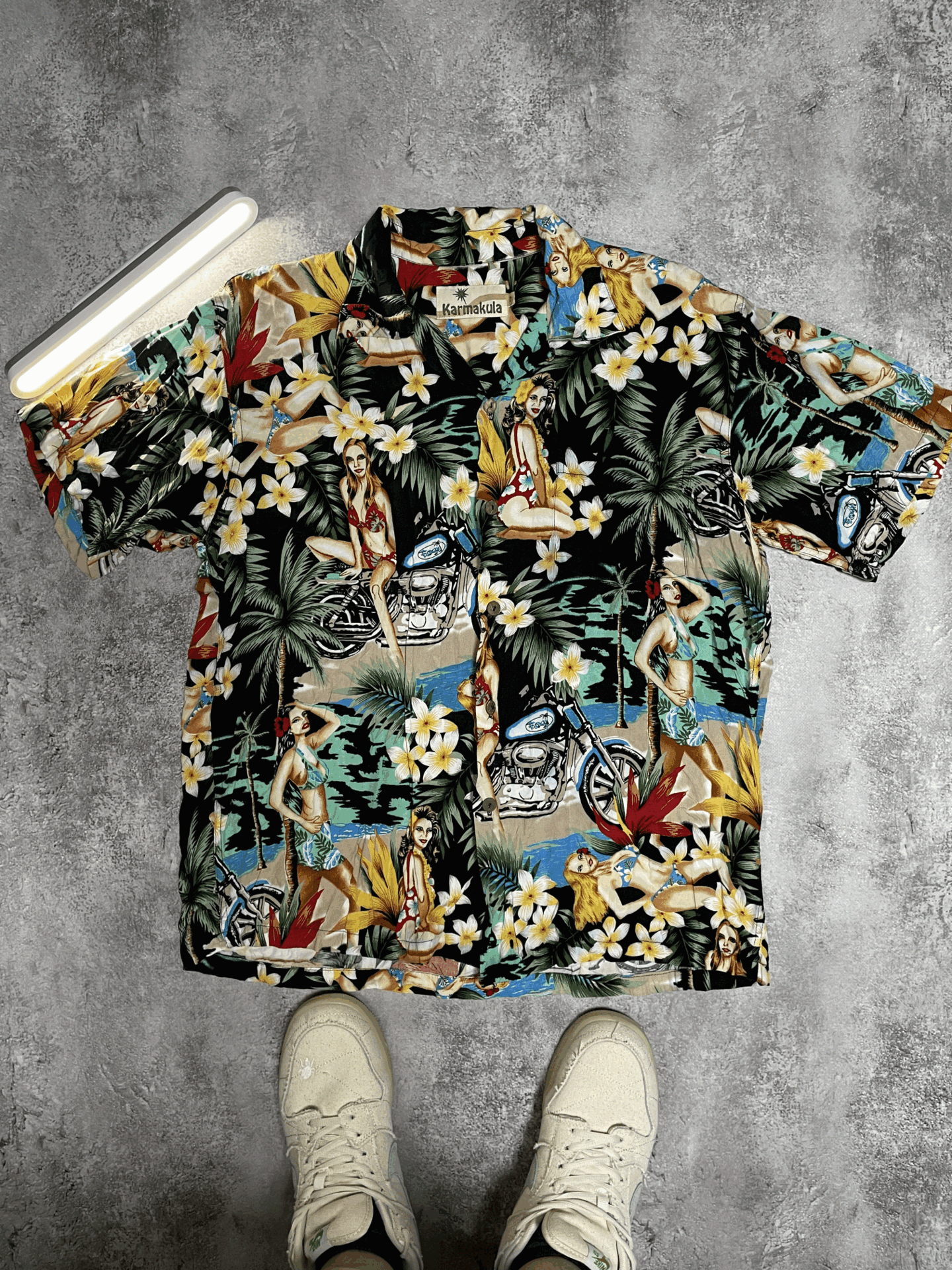 Mambo Rare VTG Mambo Style Hula Girl Rayon Aloha Hawaiian Shrt Size US M / EU 48-50 / 2 - 1 Thumbnail