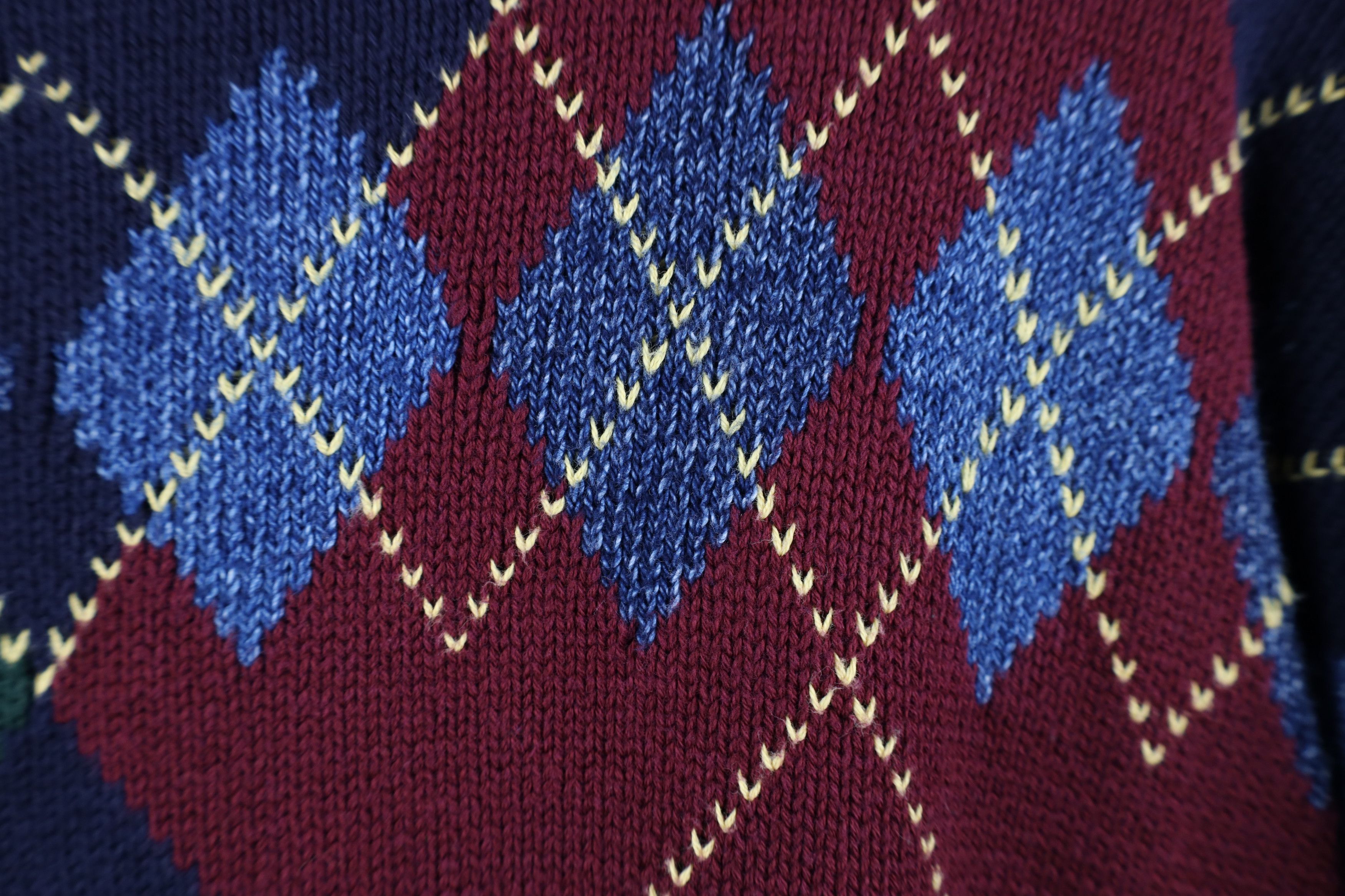 Nautica Vintage 90s Nautica Diamond Argyle Knit Crewneck Sweater Size US S / EU 44-46 / 1 - 11 Thumbnail