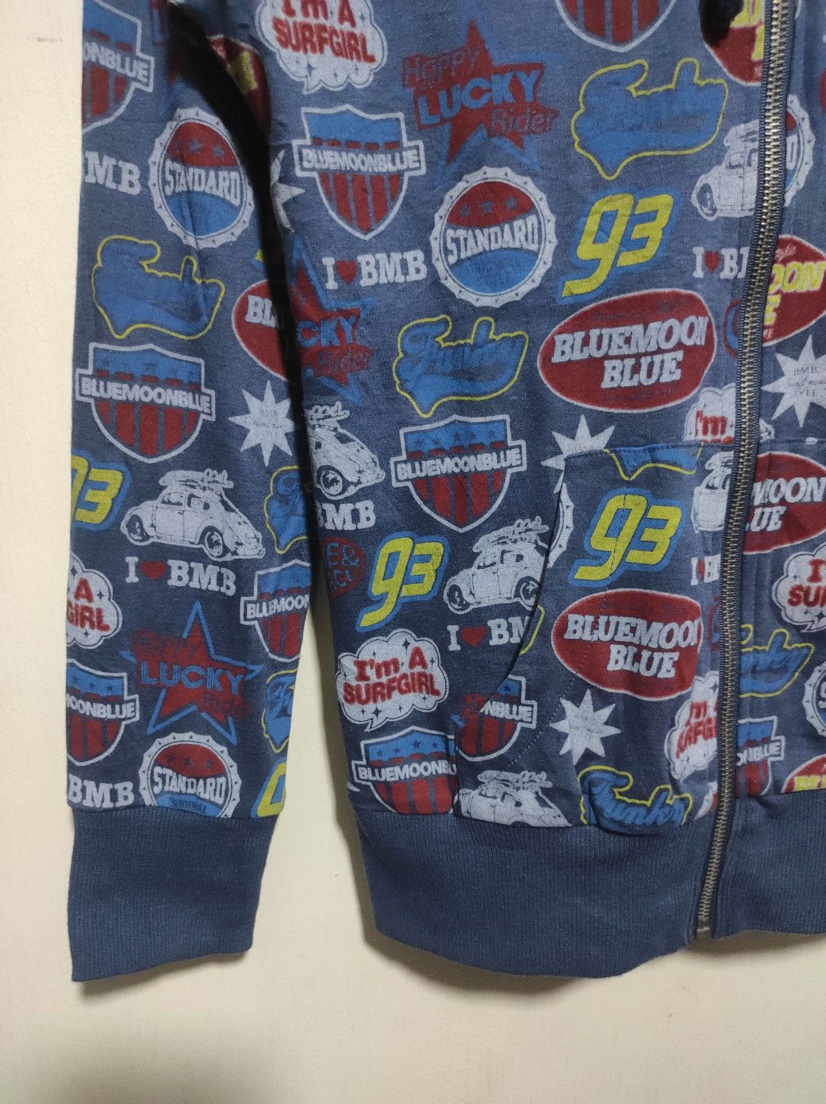 Japanese Brand Blue Moon Blue Reversibel zip Fur hoodie LGB ifsix style Size US XS / EU 42 / 0 - 5 Thumbnail