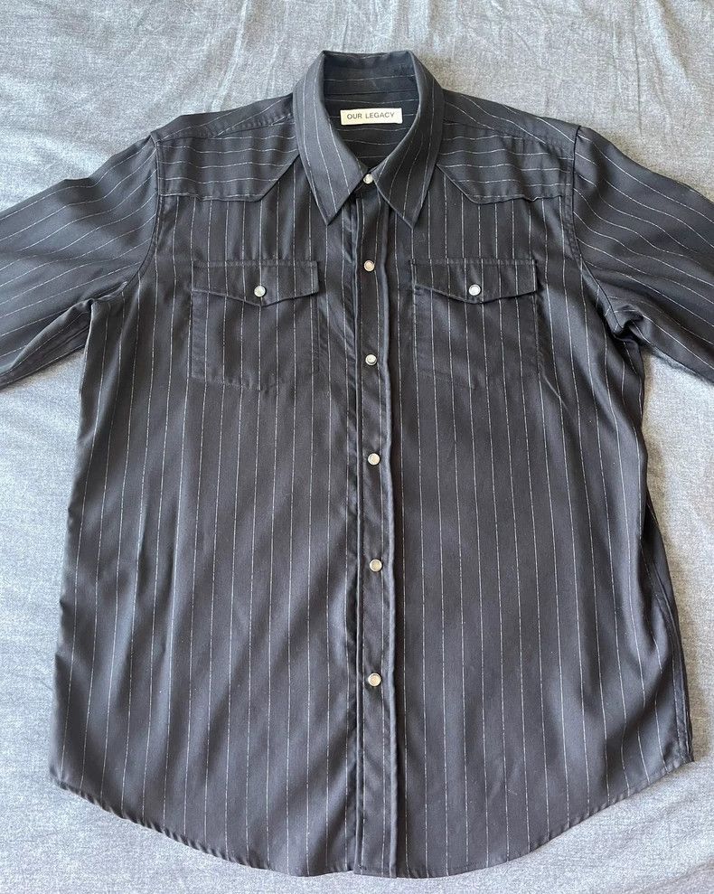 Our Legacy Our LegacyBlack striped shirt Size US M / EU 48-50 / 2 - 2 Thumbnail