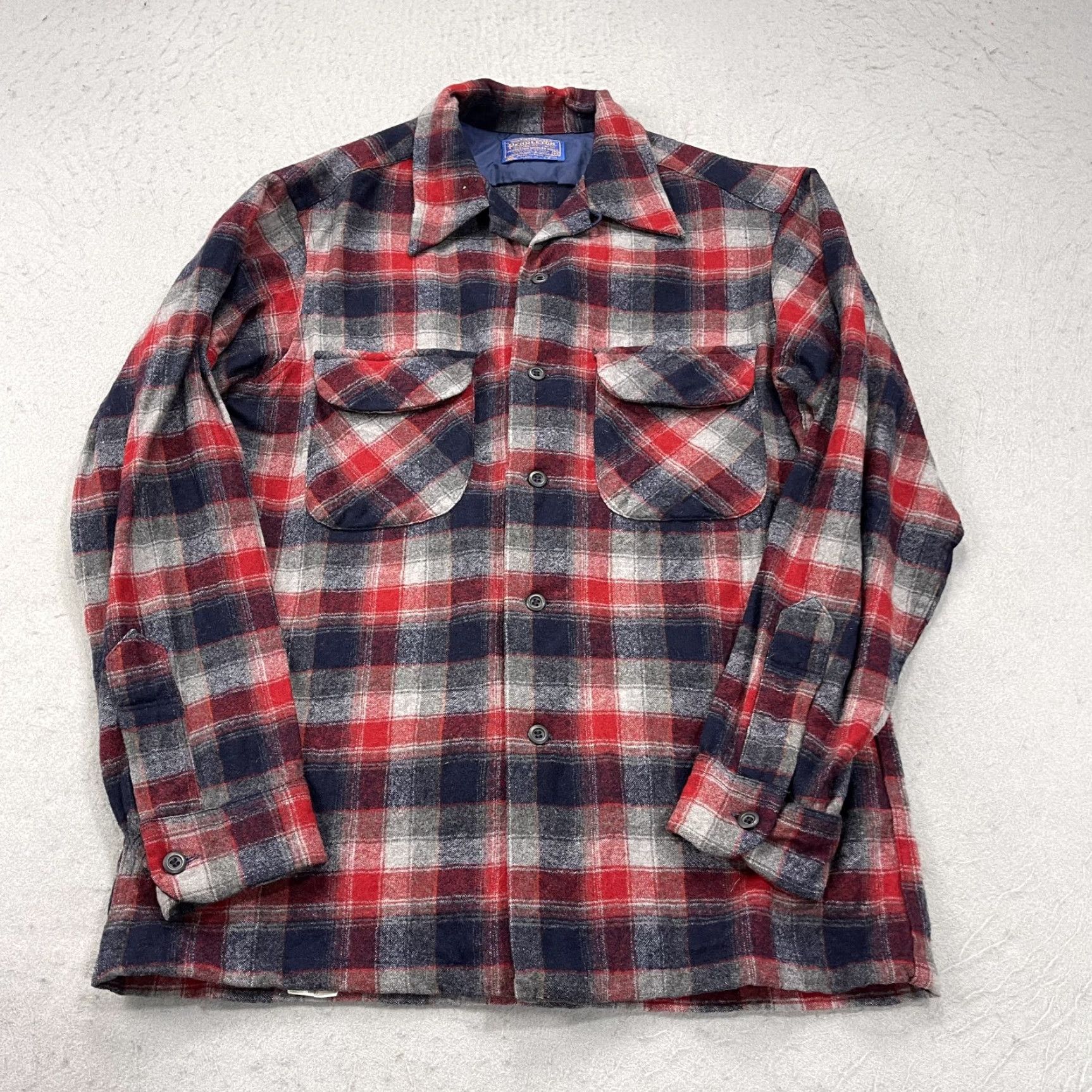 Pendleton VINTAGE Pendleton Board Shirt Mens M Red Blue Plaid Wool Flannel Button-Up Casual Travel USA 90s Mens Size US M / EU 48-50 / 2 - 2 Thumbnail