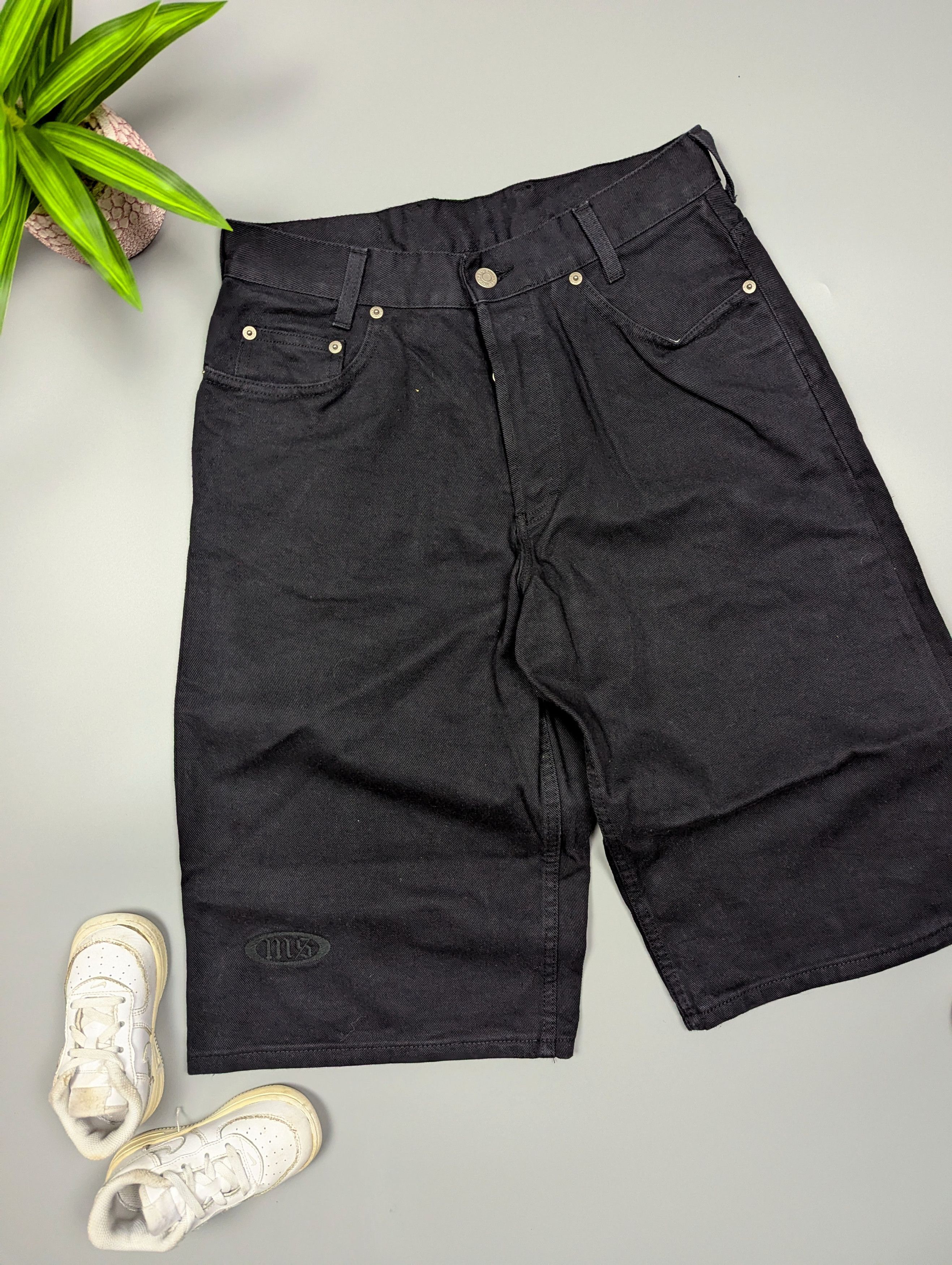 Hysteric Glamour Y2K Italian Skater Baggy Black Denim Shorts Grunge VTG Sk8 Size US 29 - 2 Thumbnail
