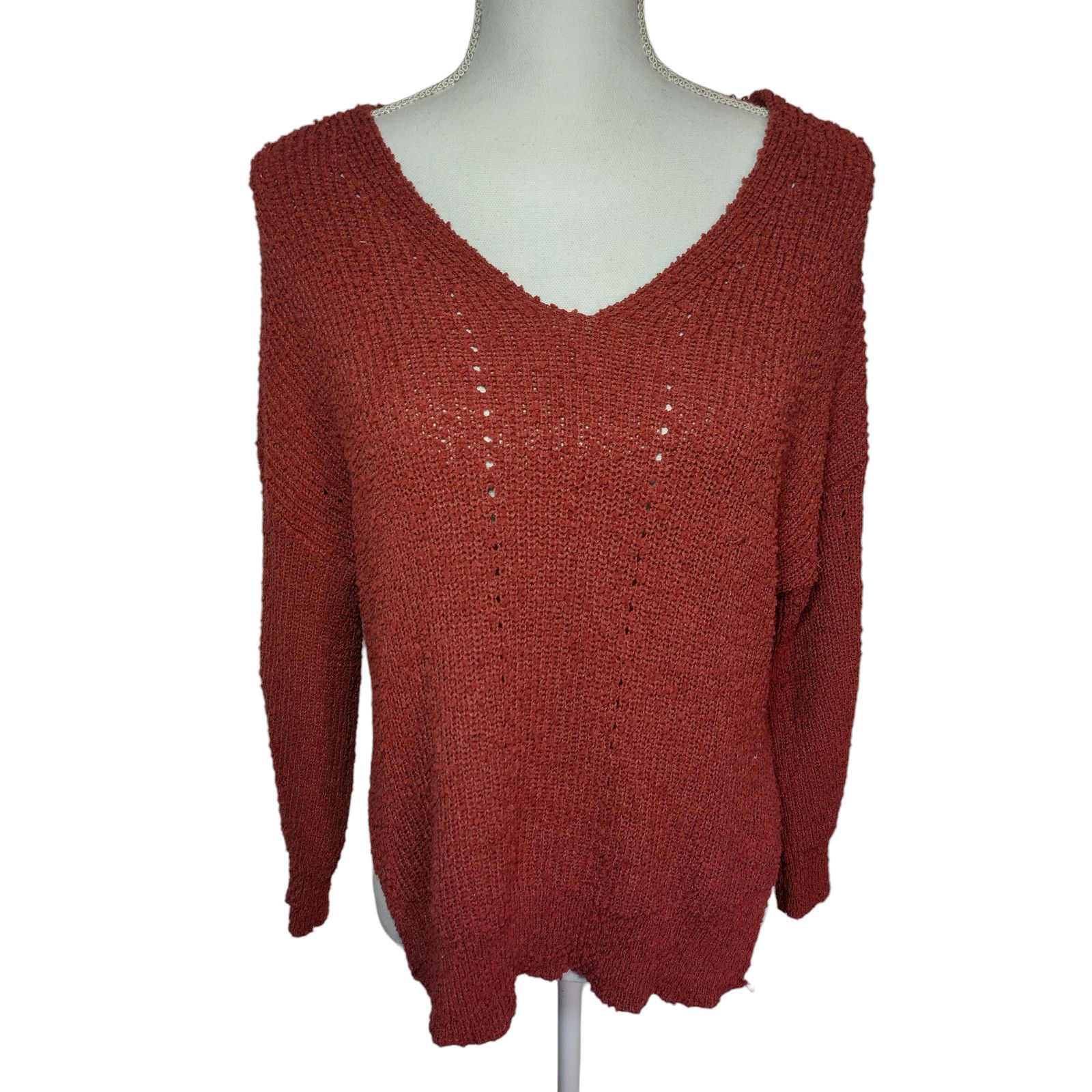 Debut Debut Womens Sweater Long Sleeves Pullover Orange Size XS Size XS / US 0-2 / IT 36-38 - 1 Thumbnail