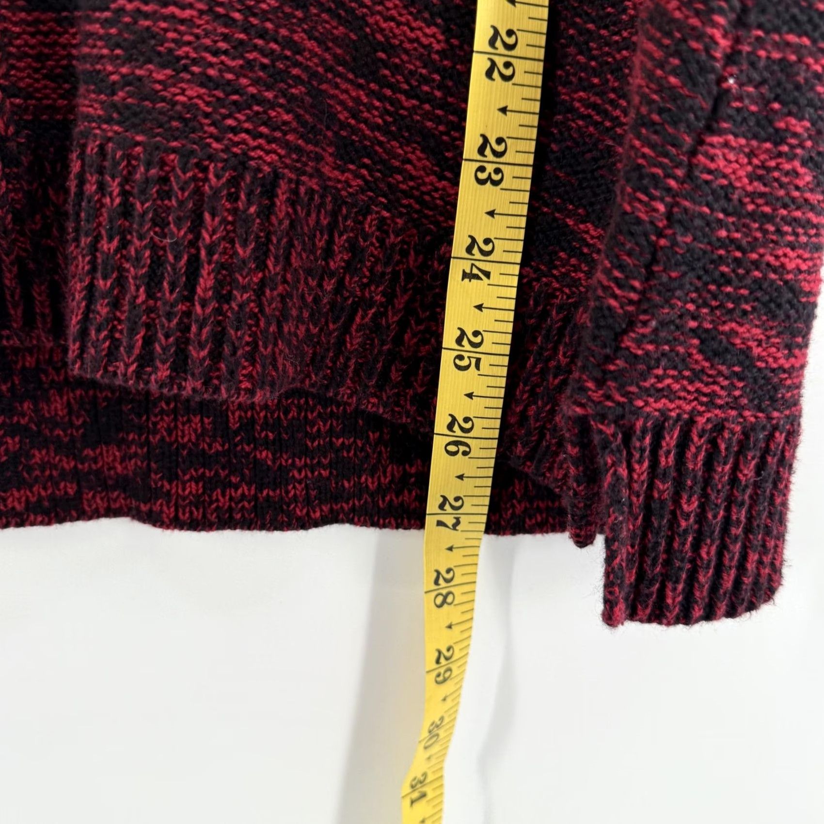Vintage Karen Scott Sweater Womens Large Red Black Marled Cable Knit Pullover Knit Crew Neck Size L / US 10 / IT 46 - 4 Thumbnail