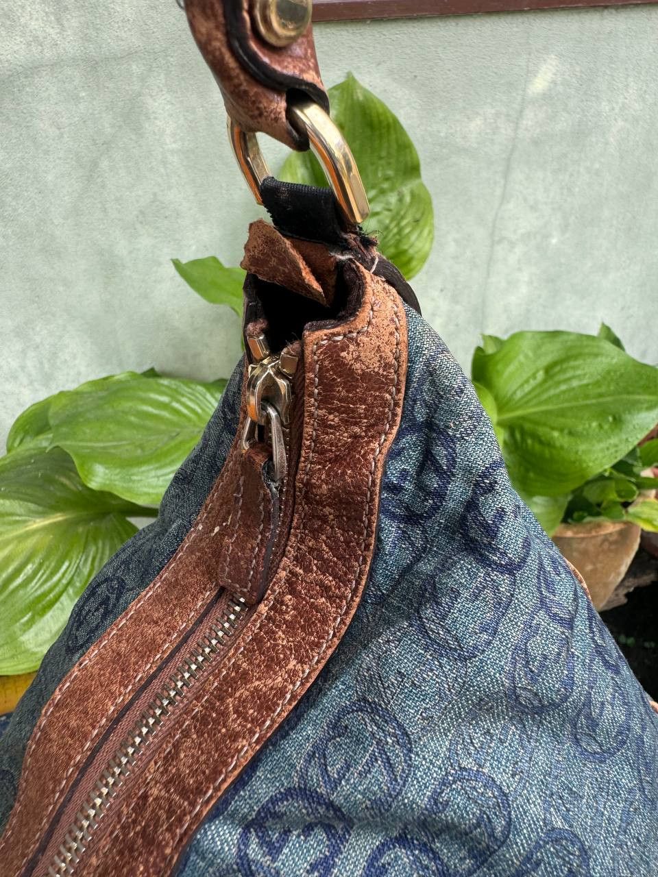 Gucci × Vintage Authentic Gucci Gg Denim blue Size ONE SIZE - 14 Thumbnail