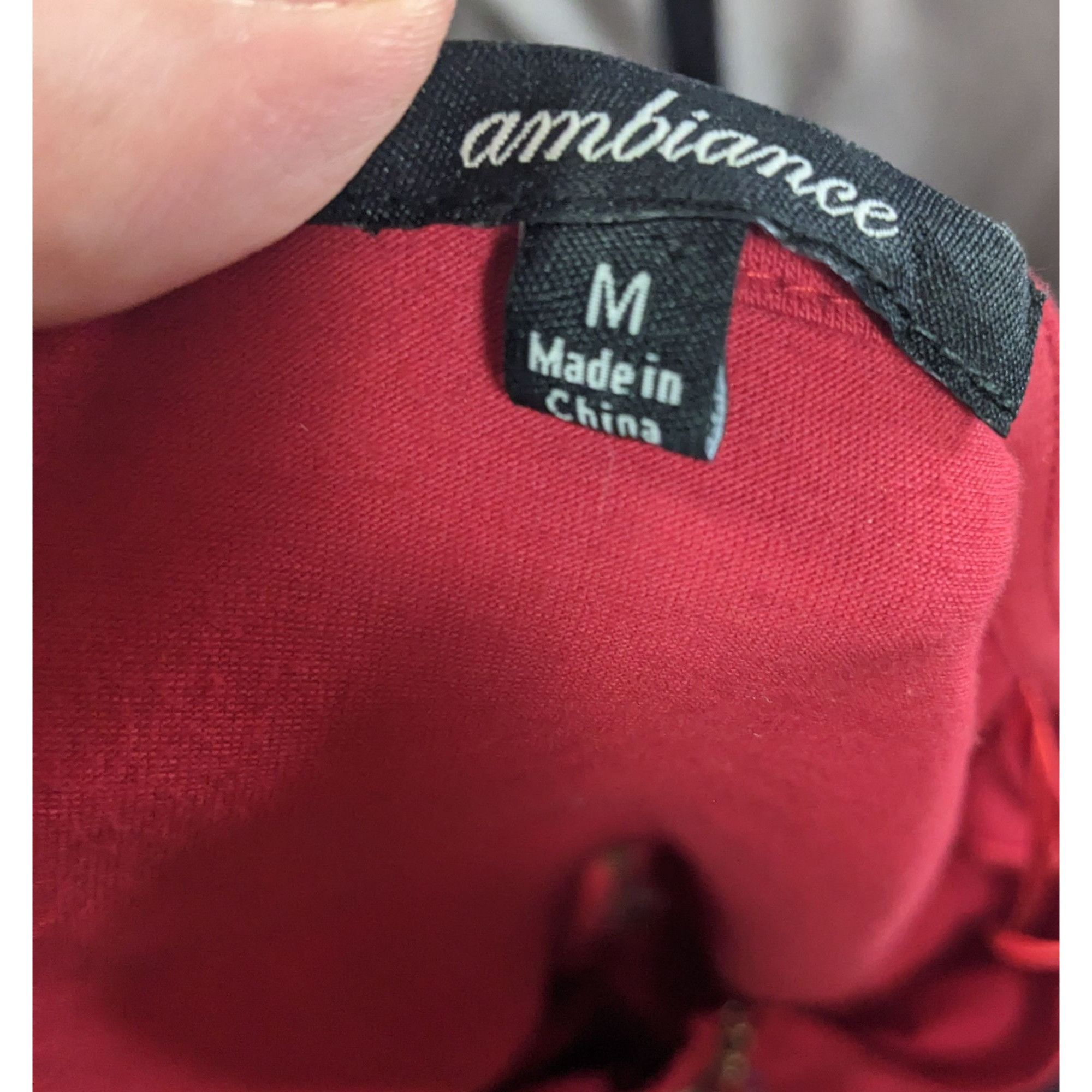 Other Vintage 90s Ambiance Red Long Sleeve Top With Mesh Sleeves & Size M / US 6-8 / IT 42-44 - 4 Thumbnail