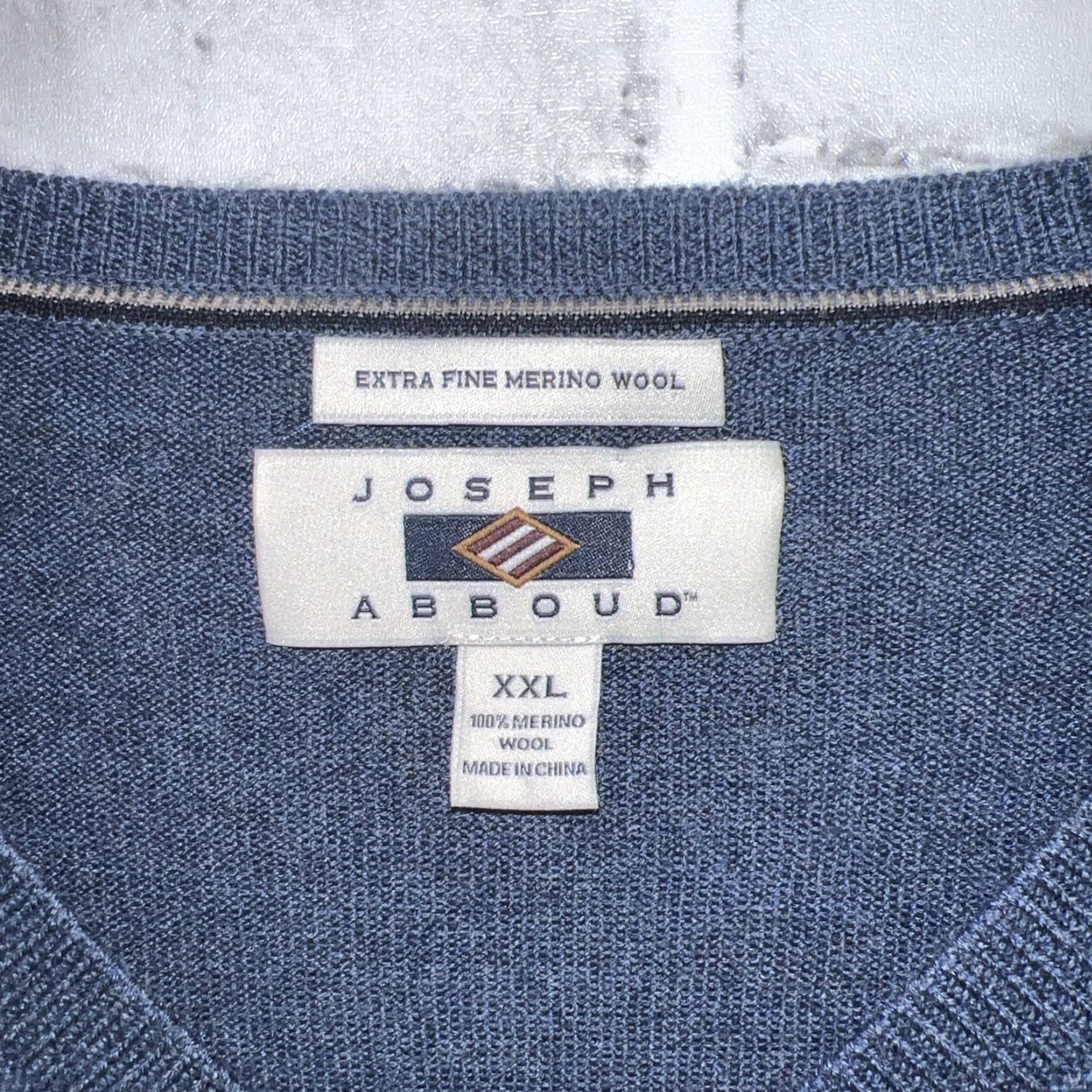 Joseph Abboud Joseph Abboud Blue Merino Wool V Neck Sweater Mens 2XL Pullover Wool Blue Mens 2XL Size US XXL / EU 58 / 5 - 3 Thumbnail