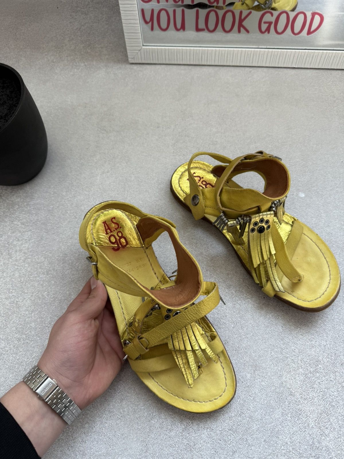 A.S.98 A.S.98 Airstep Leather Gladiator Sandals Women’s Studded Size US 7.5 / IT 37.5 - 4 Thumbnail