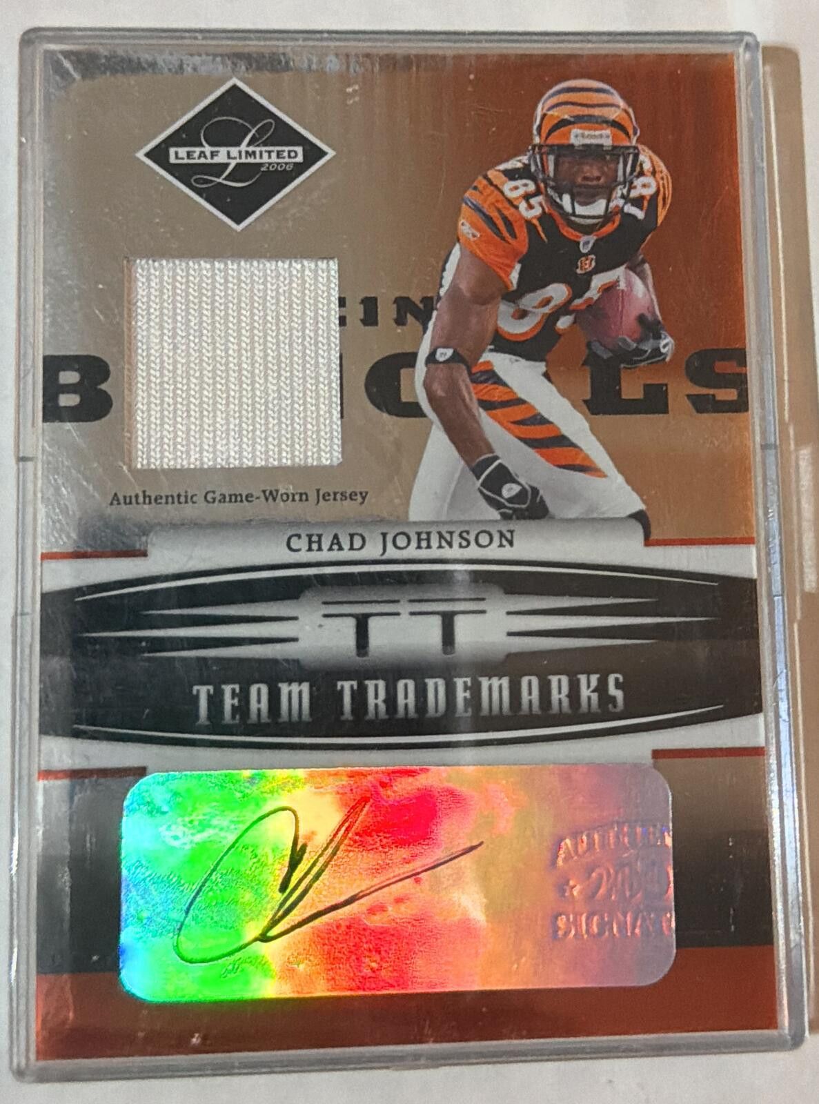Other 2006 Leaf Limited Team Trademarks Chad Johnson Auto 12/50 Size ONE SIZE - 1 Thumbnail